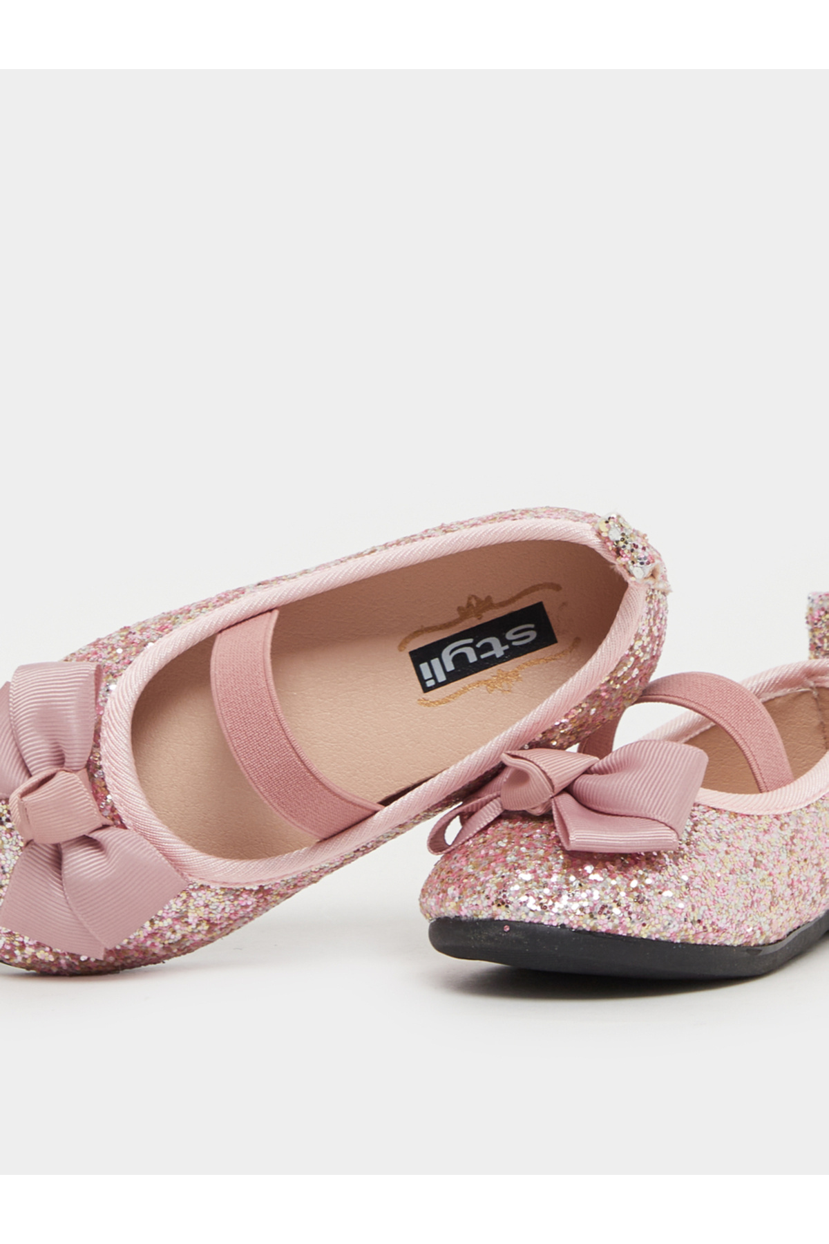 Styli-Glittered Slip On Ballerina with Bow Accent 3