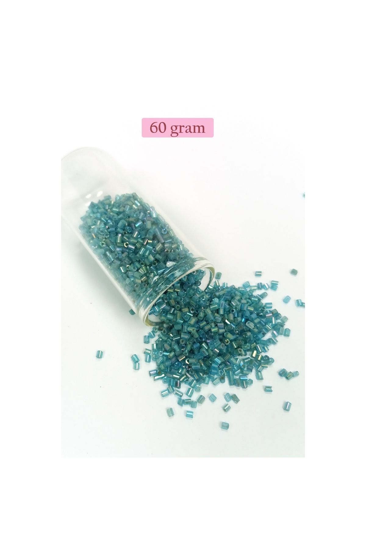 maarketim Kesme Cam Boncuk 2mm - 60 Gram - Şeffaf Çam Yeşili