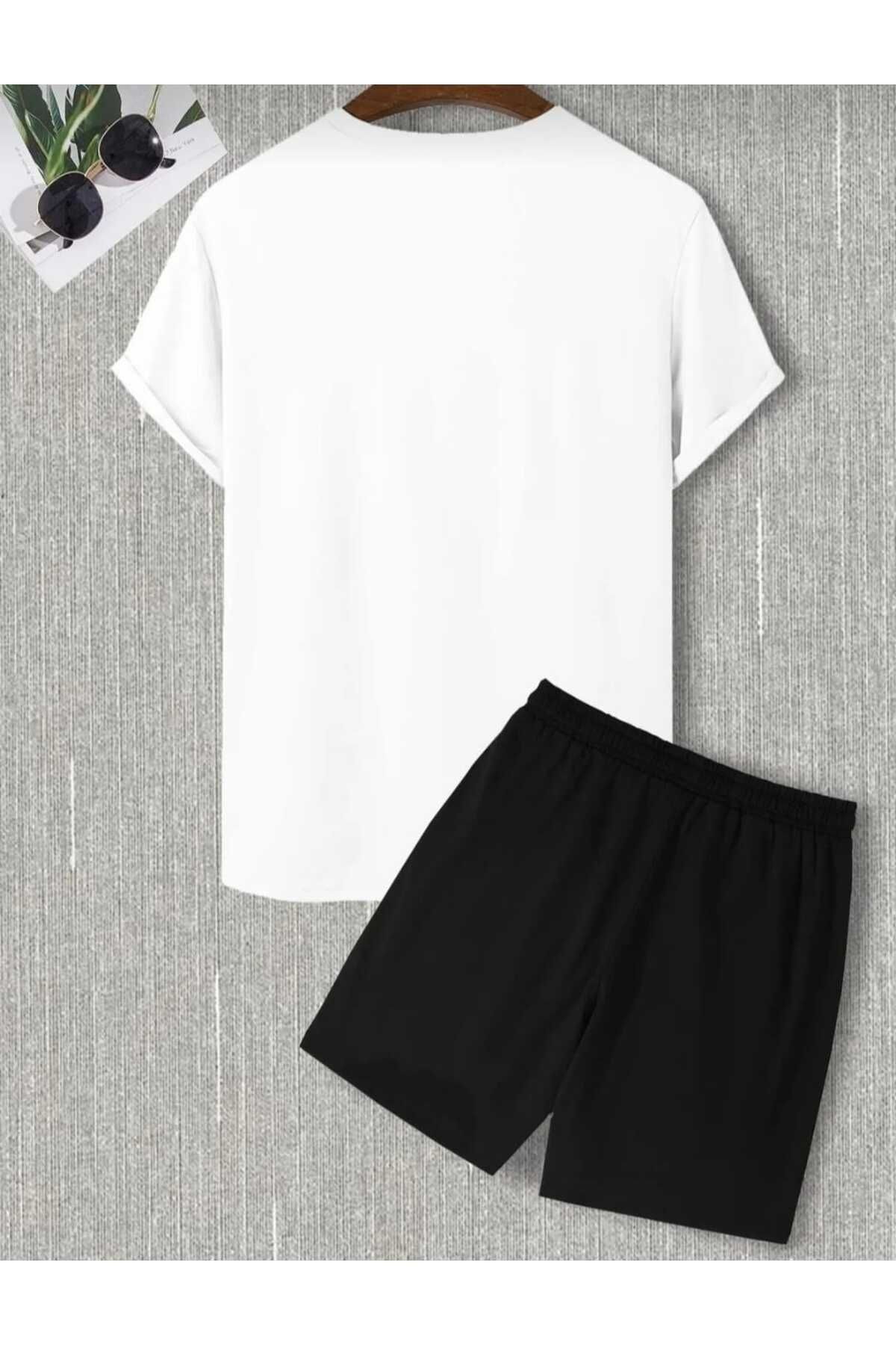 FULL TOLERANCE-Şahin Print Shorts Tee Set 2
