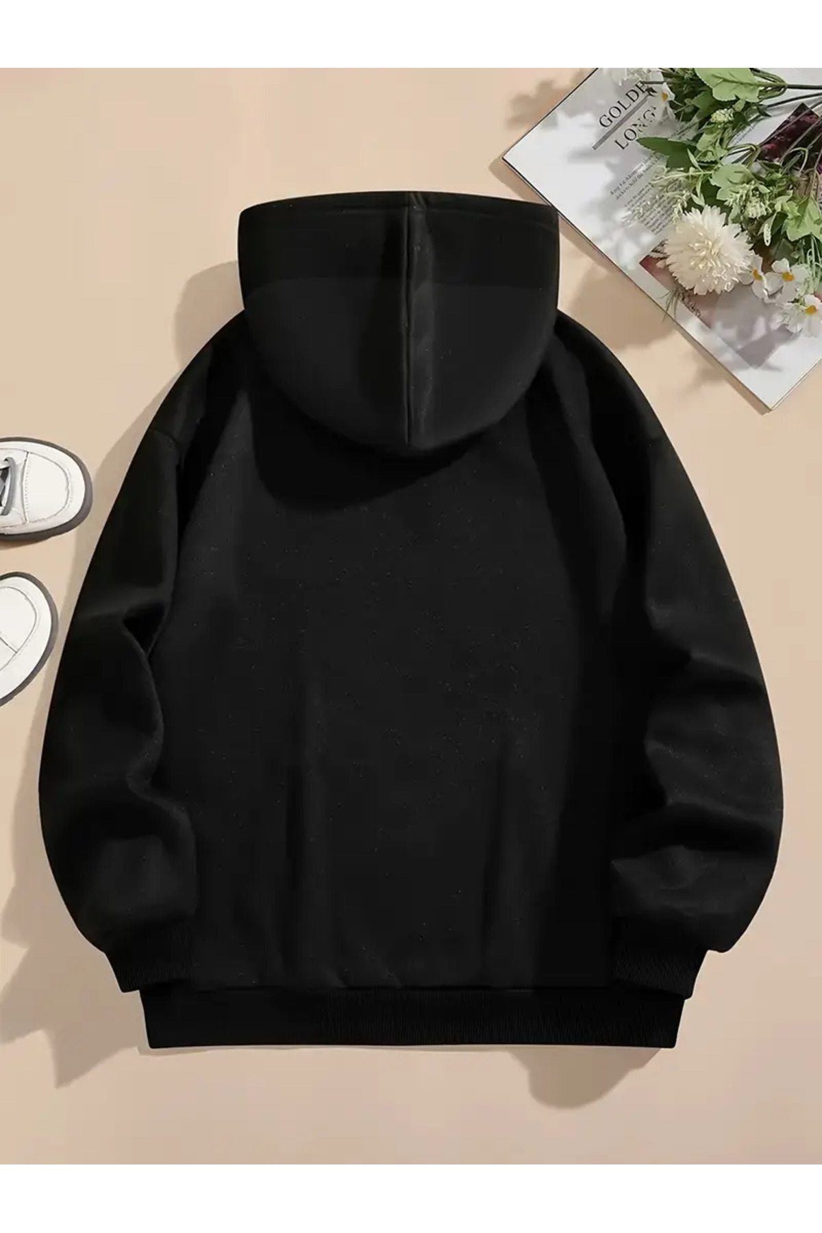 Pink Sky LOVE Baskılı Unisex Oversize Sweatshirt görsel 3