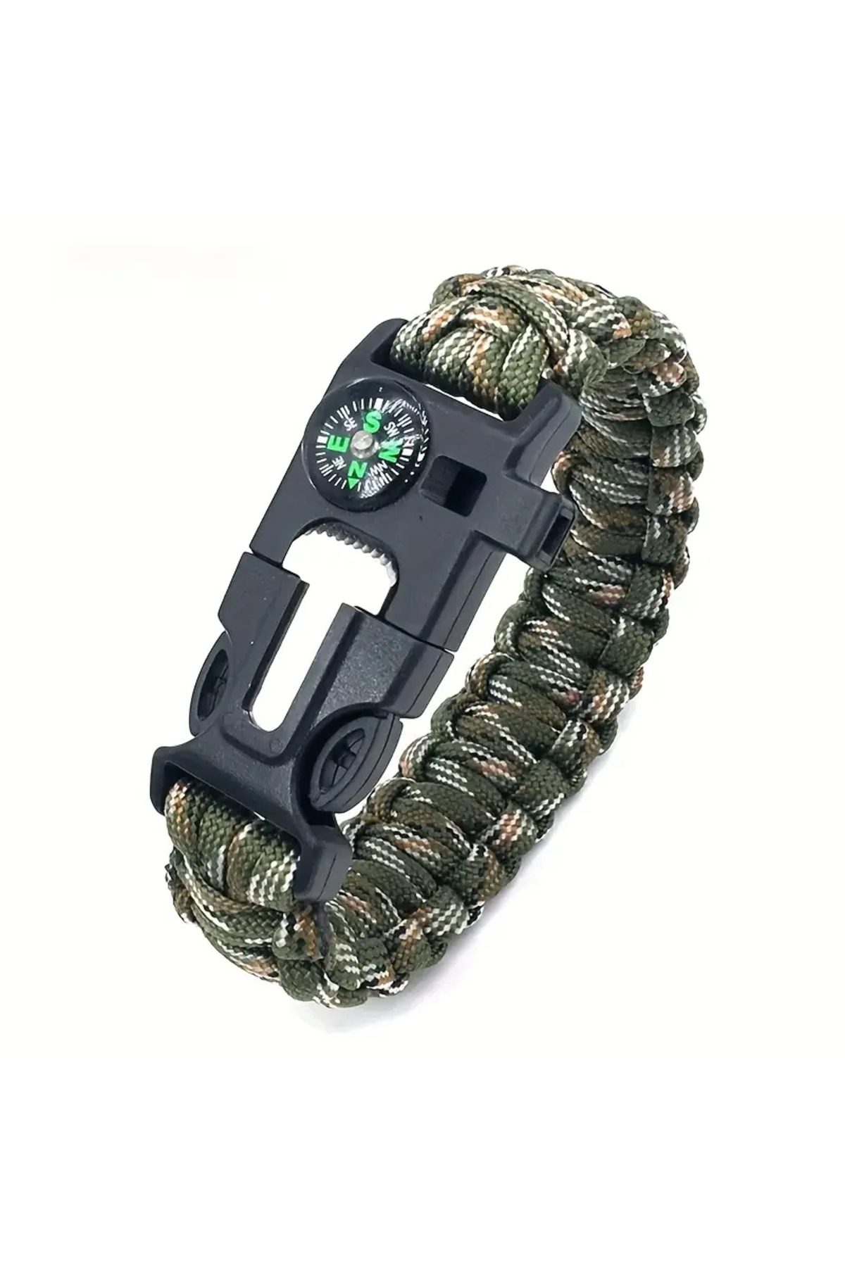 Askımo Survival Pusulalı Hayatta Kalma Bilekliği Kamp Bileklik Düdük Çok Amaçlı Outdoor Aksesuar Kit Askeri