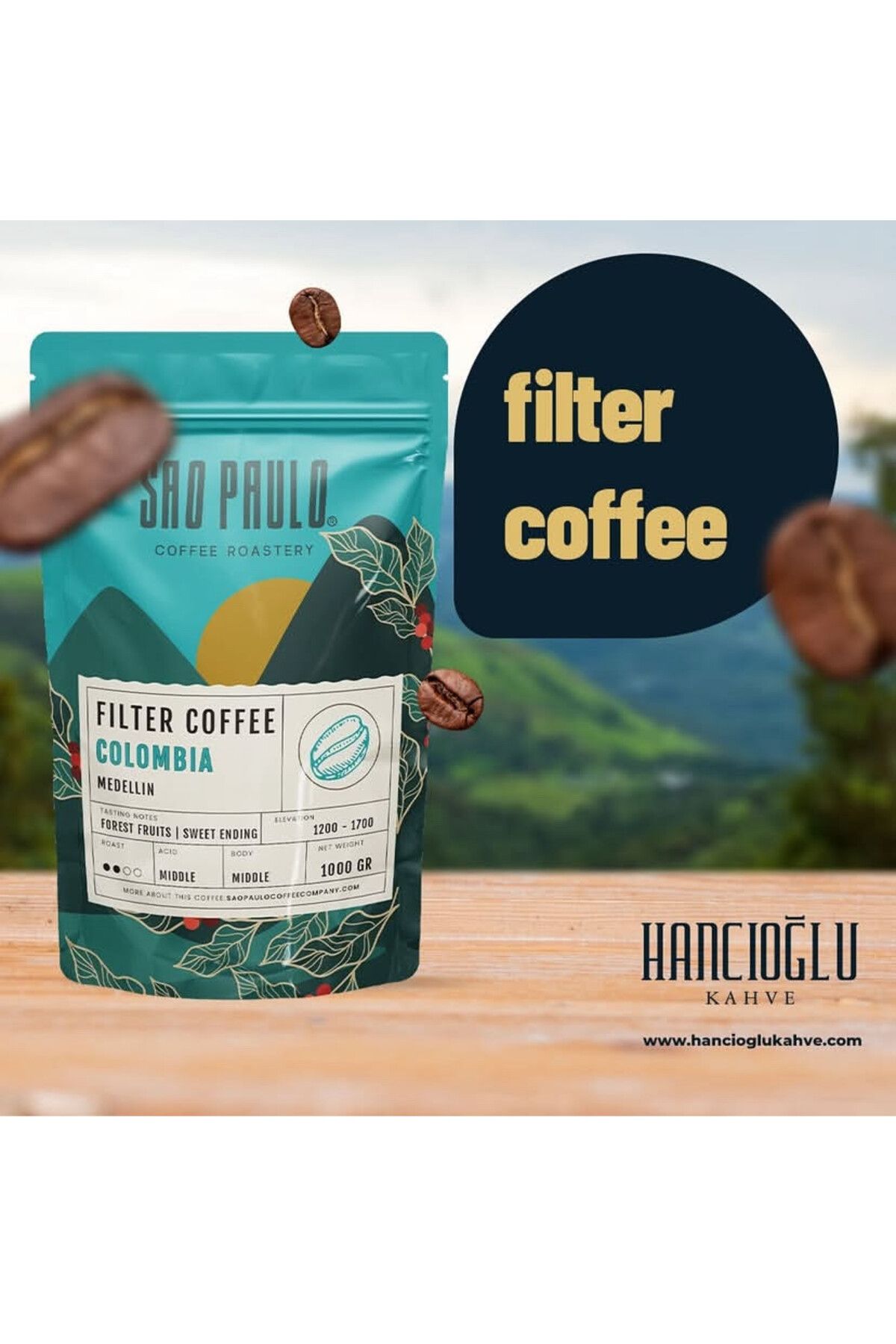 Hancıoğlu Sao Paulo Coffee Sao Paulo COLOMBİA FILTER COFFEE 250 Gram