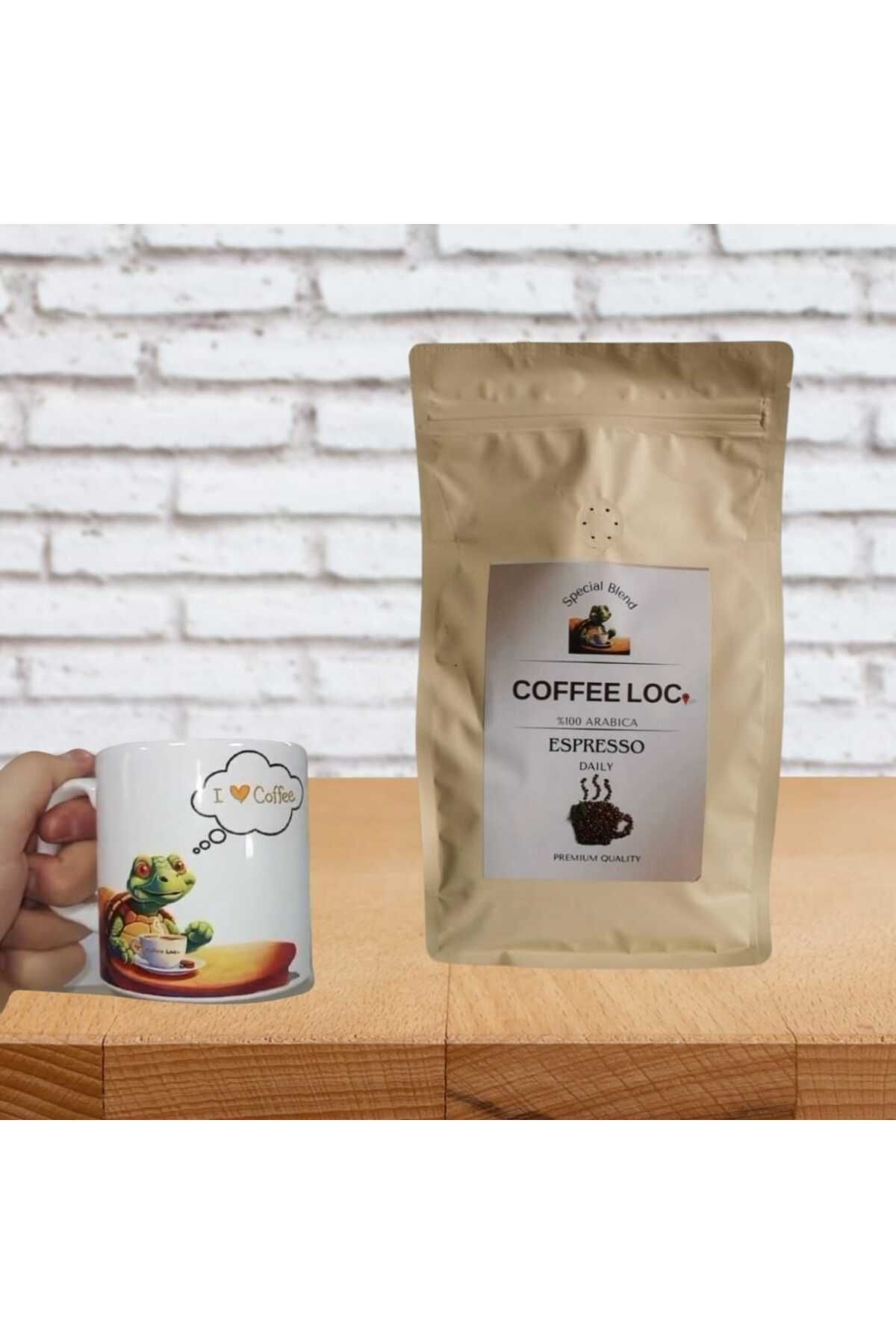 COFFEE LOC Daily Barista Espresso Çekirdek Kahve %100 Arabica (Öğütülmemiş)-500 gr (KUPA HEDİYELİ)