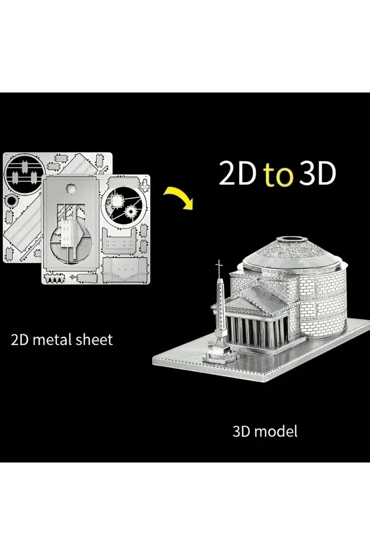 DIY-3D Metal Puzzle Puzzle Roman Temple Model Set Above 14 Years Heelik Model 3