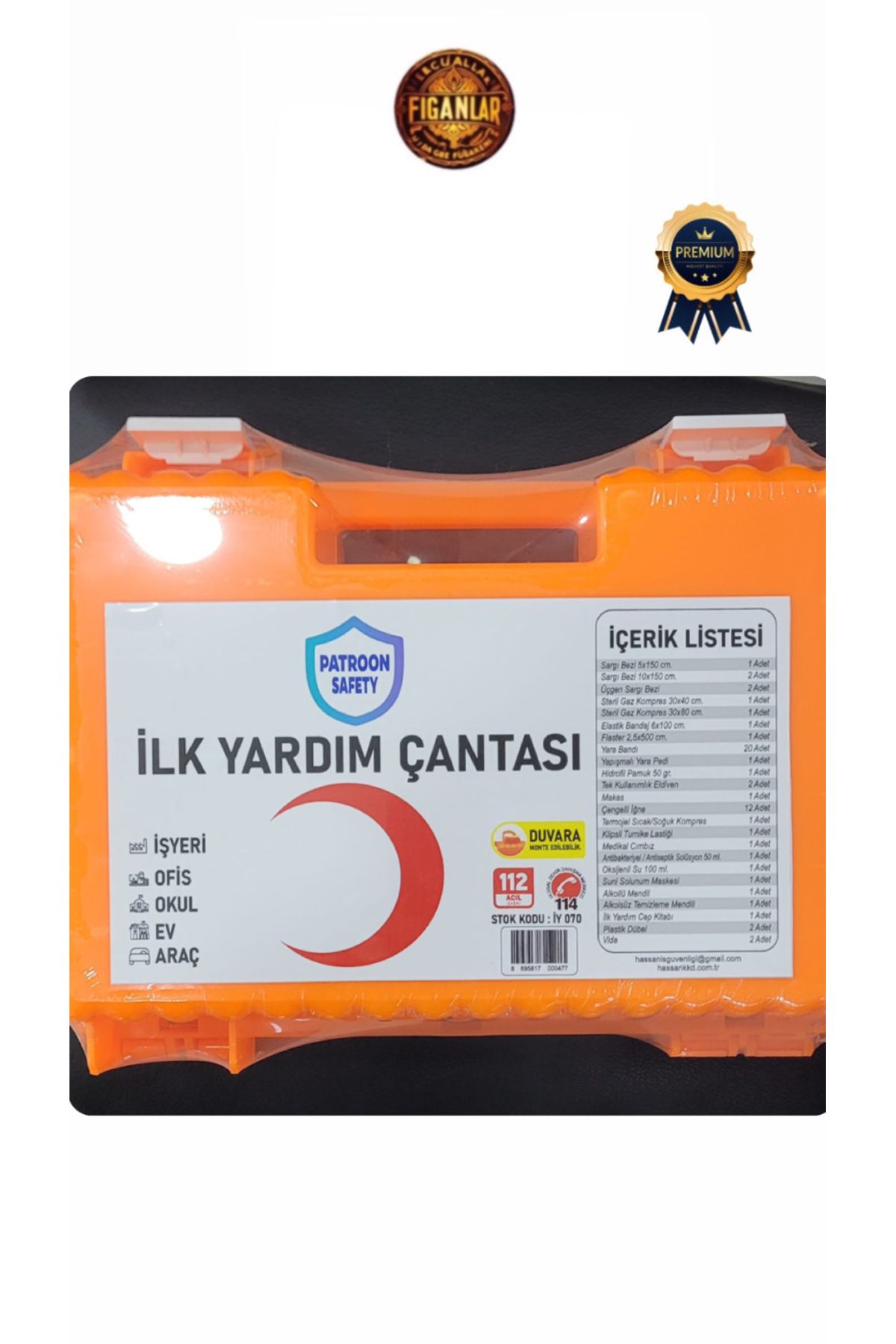 figanlar ambalaj profesyonel tam donanımlı ilk yardım çantası acil durum araç, ev , kamp deprem afet yardım seti