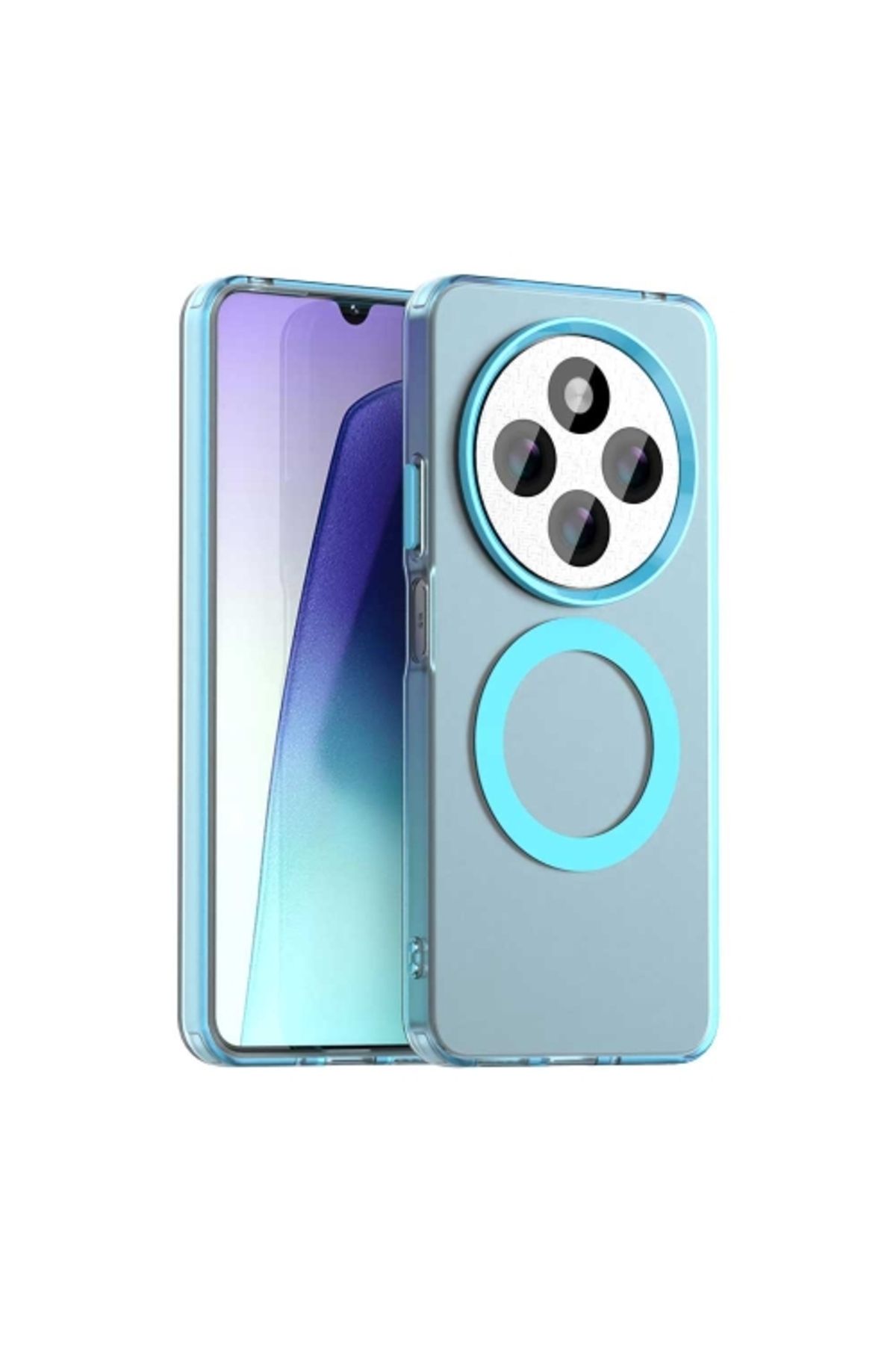 Deppo Trend Xiaomi Redmi 14C Uyumlu Kılıf Buzlu Mat Sararmayan Magsafe İçin Uygun Renkli Manyetik Sert Kapak