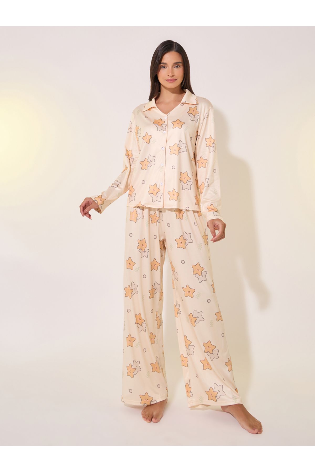 Take Two By Styli-Starts Printed Shirt and Pants Pyjama Sets 2