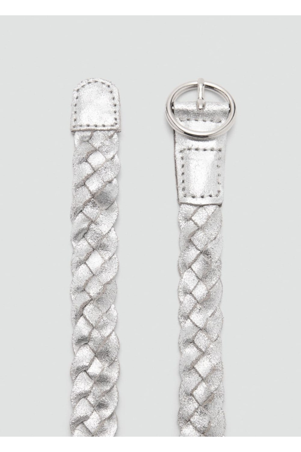 %100 deri örgü desenli kemer