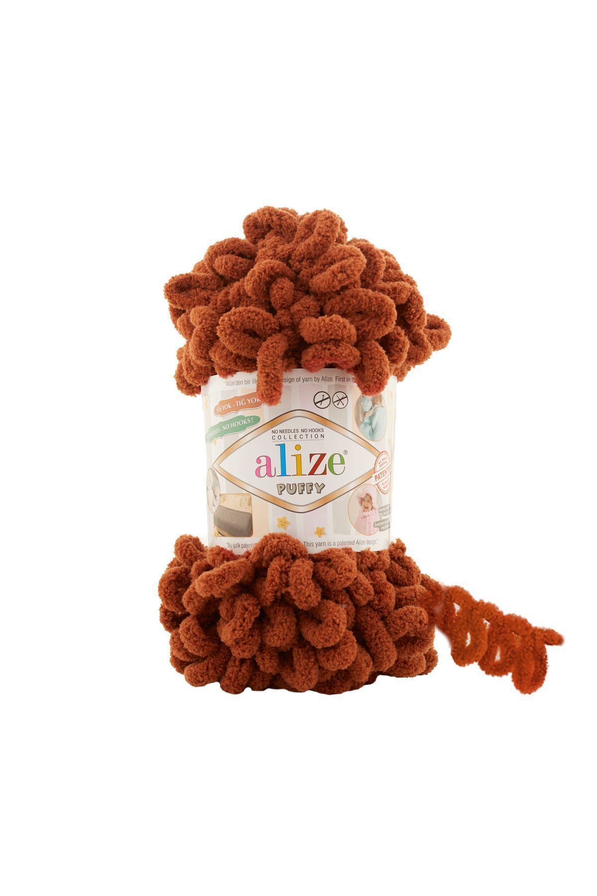 Puffy 1 x 597 Hand Knitting Yarn Hand Knitted Heart Pillow Baby Blanket Knitting Rope 597 Cinnamon