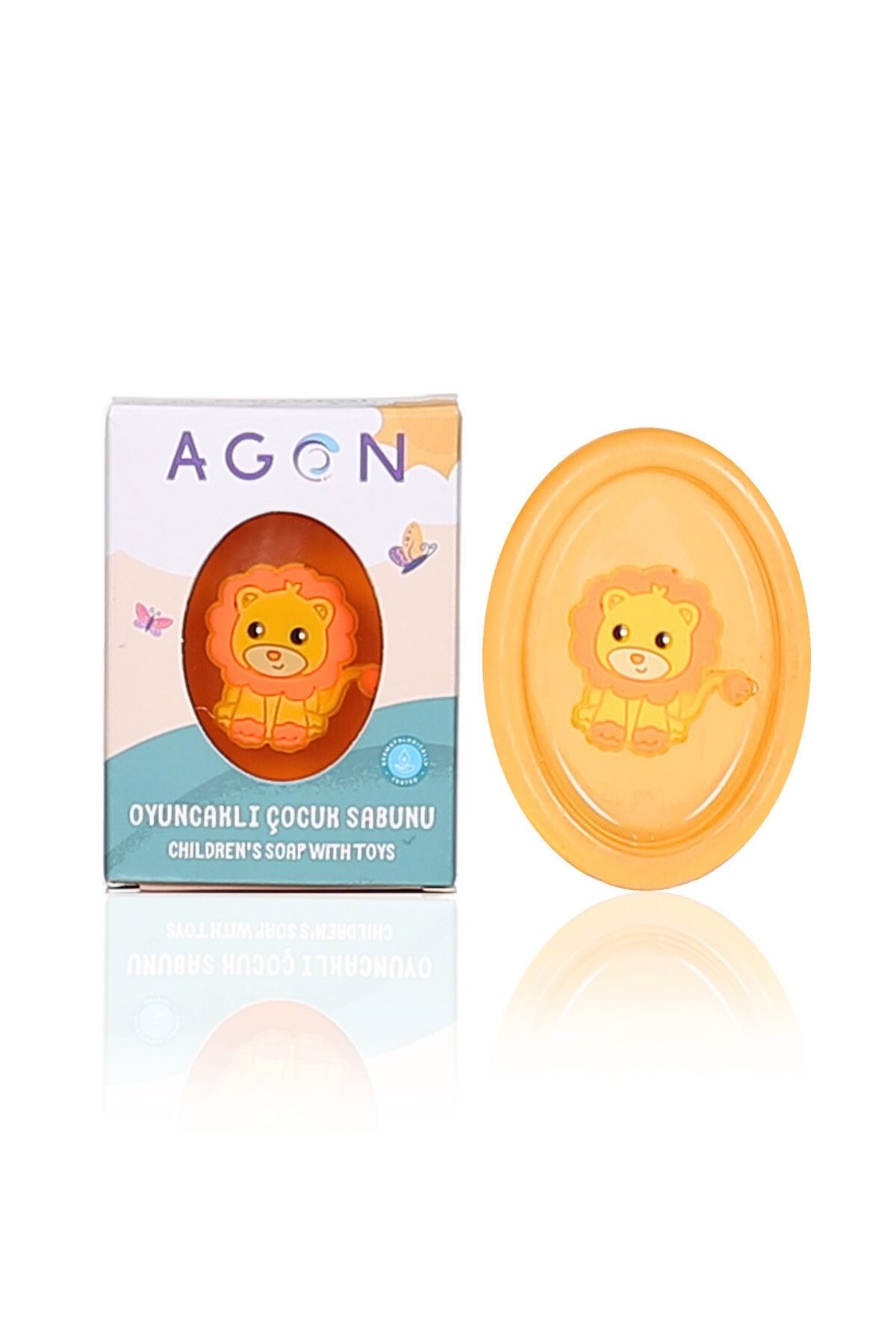 صابون دست ساز بچه گانه عصاره پرتقال همراه با اسباب بازی Agon