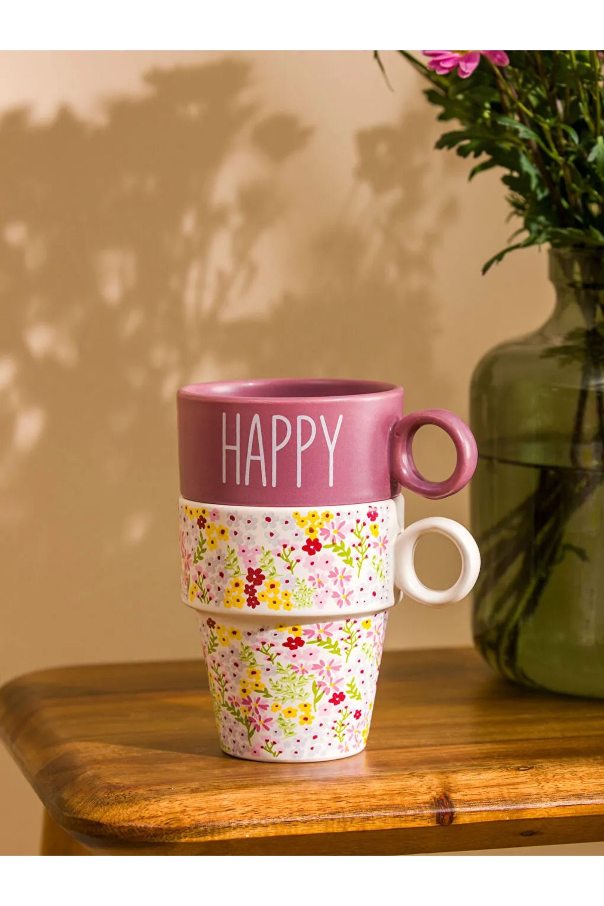 LC Waikiki-Mixed Printed Ceramic Mug Set of 2 235 ml 2