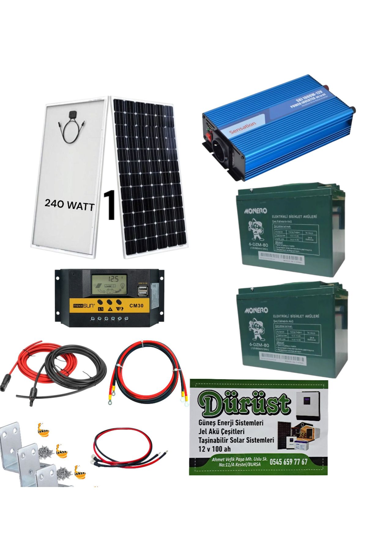 Dürüst Güneş Enerji Paketi Solar Sistem Tv Buzdolabı Aydınlatma Paketi Wolnur