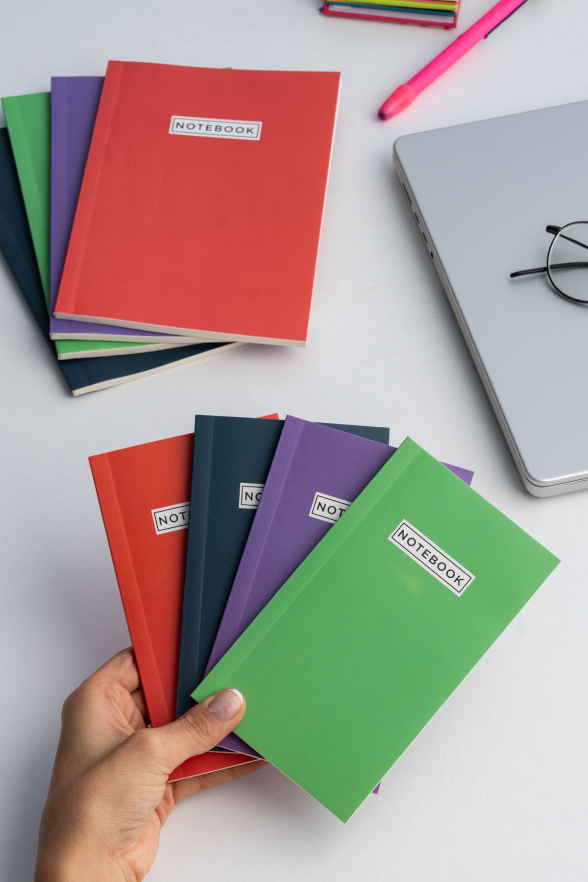 Fly Notes-64 Pages 8-Piece Unlined School Notebook - 13X20 cm 10X15 cm Unlined Series 2