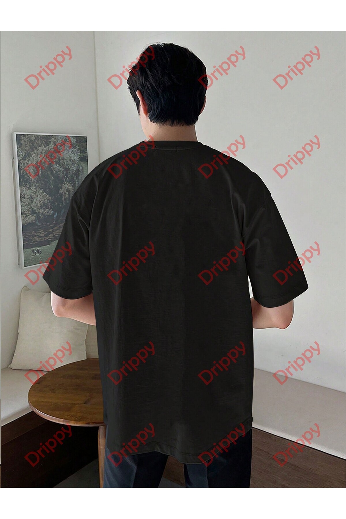 Drippy-Unisex Reverse Printed Tshirt Black 2