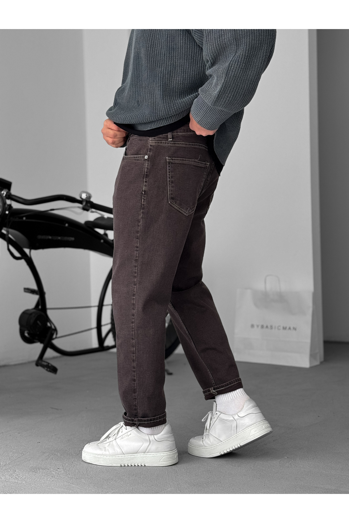 BYBASICMAN-Lycra Brown Stitched Boyfriend Ke-725/726/727 4