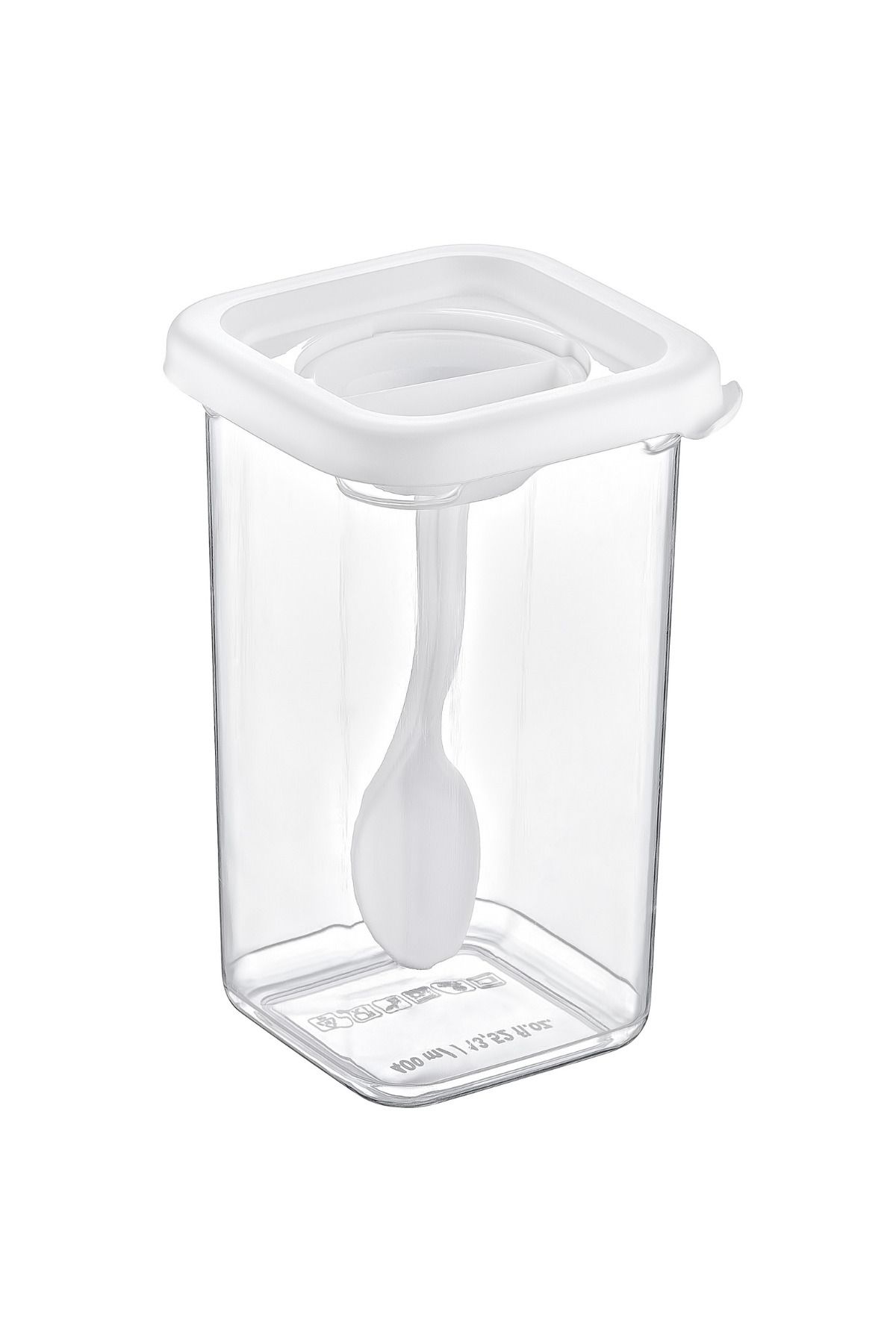 GRİMOR Life-400 ml White Square Set - 8 Pieces with Labels, Stand, Lock and Adhesive 3
