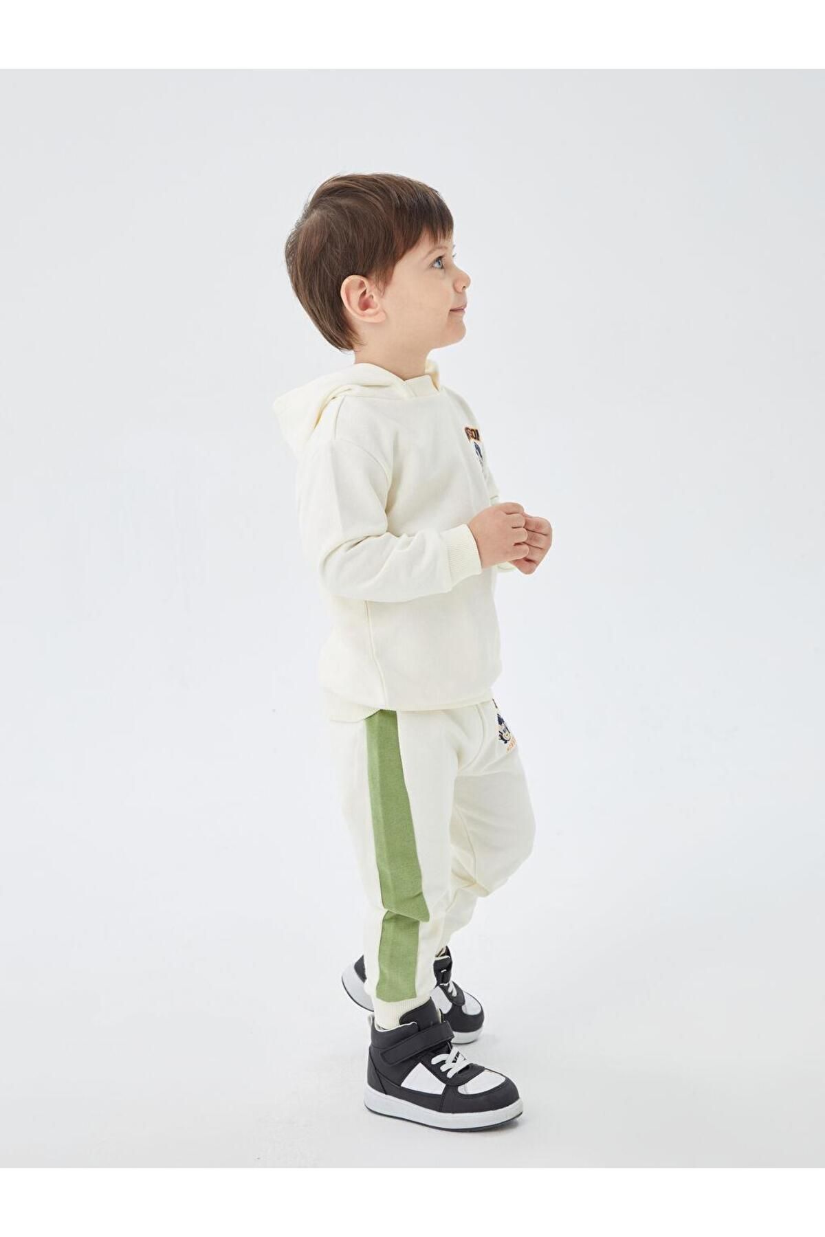 LC Waikiki-Elastic Waist Nostalgic Monkey Printed Baby Boy Tracksuit Bottom (Old) 2