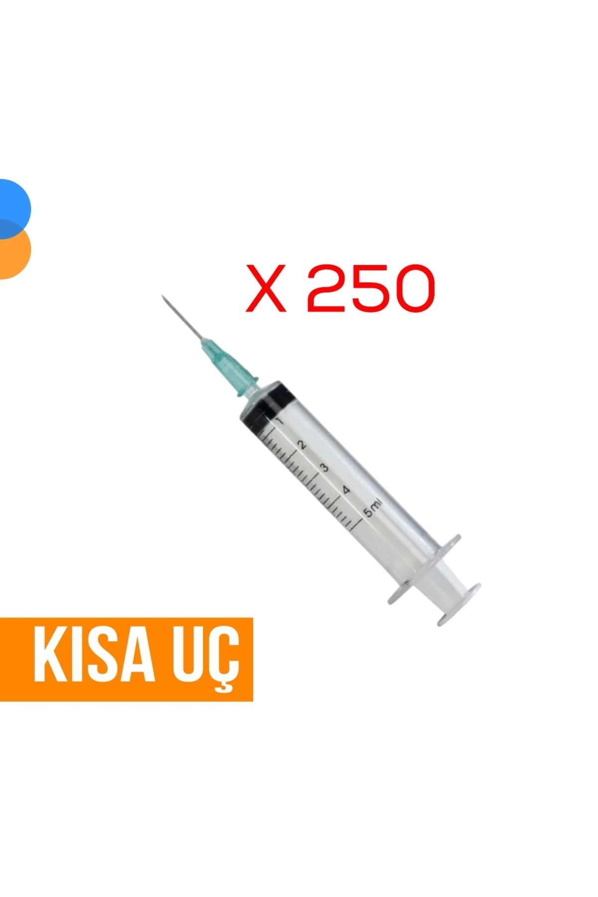 Genject 5cc Enjektör 3p (21G/16MM) Kısa Iğneli Yeşil 250'li Kutu
