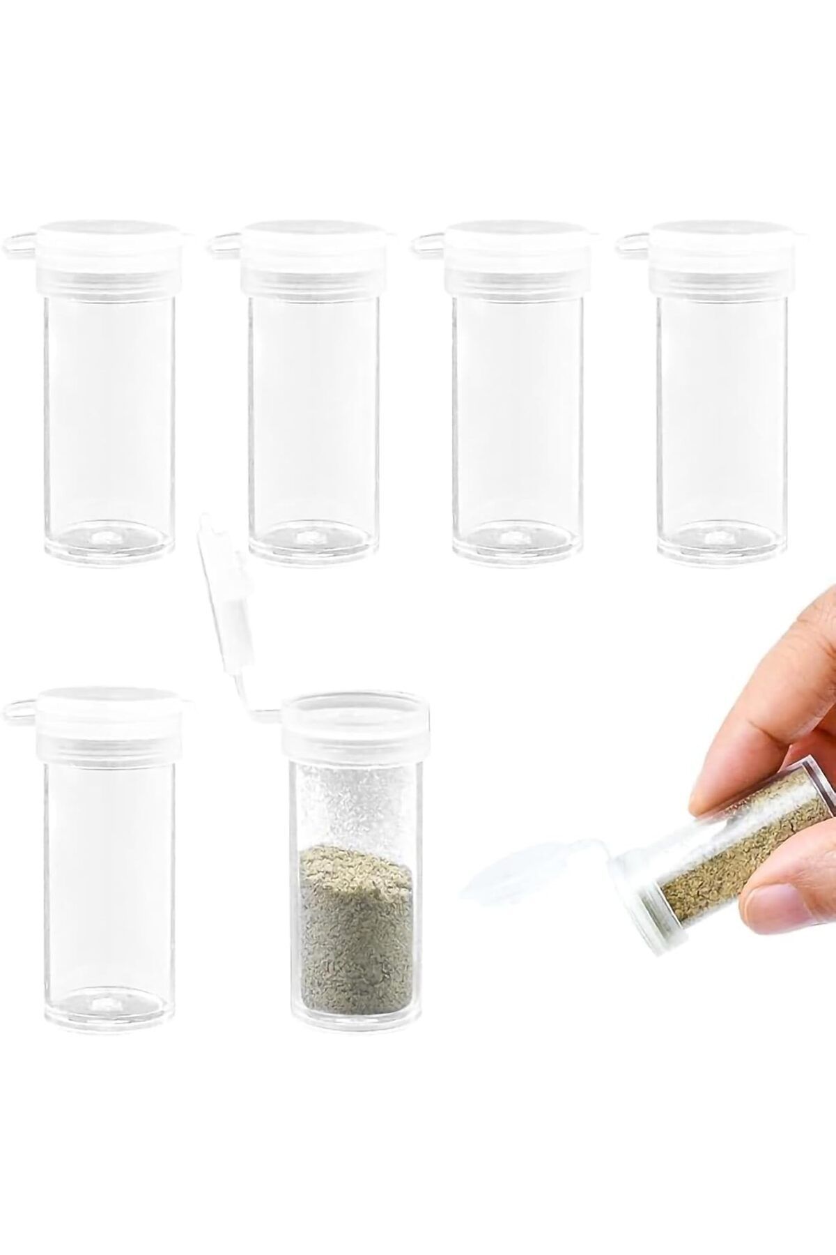 COOYA-Mini Salt and Pepper Shakers Set, 6-Pack, Small Portable Spice Bottles with Lids for On-the-Go 1