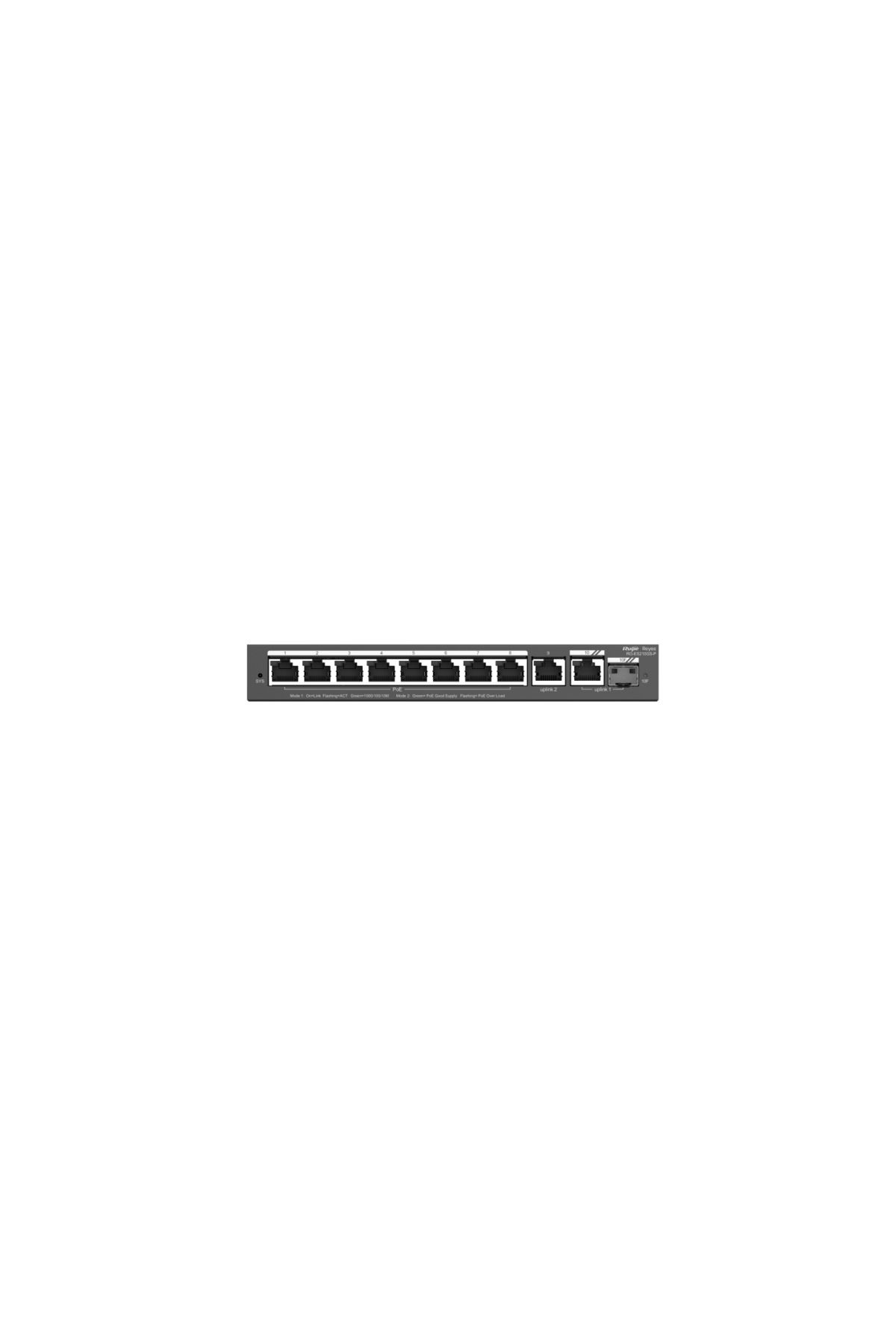 RUIJIE -REYEE RG-ES210GS-P 8XGE-2XGE/1XGE SFP 120W POE SWİTCH