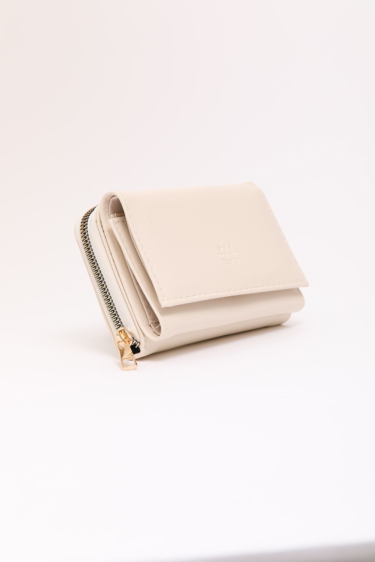 SHAKA-Shk204 Cream Wallet Synthetic Leather 12 Compartments Card Holder Compartments for Paper and Coins 2