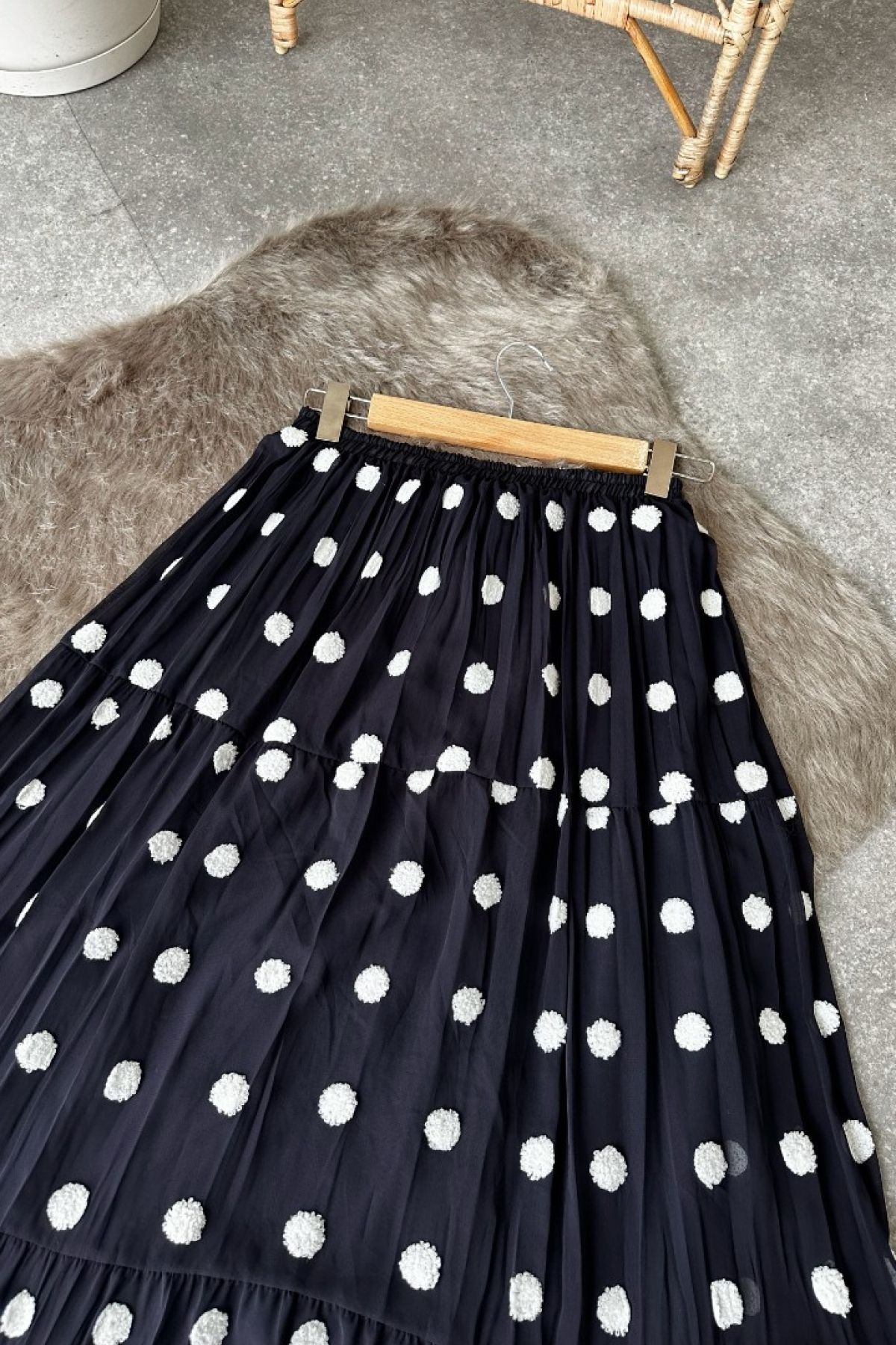 Poliyance-Nana Navy Blue Chiffon Layered Skirt 2
