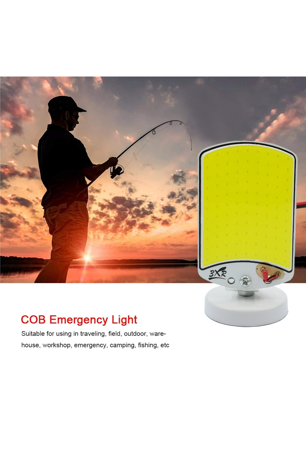 مصباح محمول للتخييم والعمل والطوارئ 10 سم × 5.5 سم × 3.9 بوصة × 2.1 بوصة