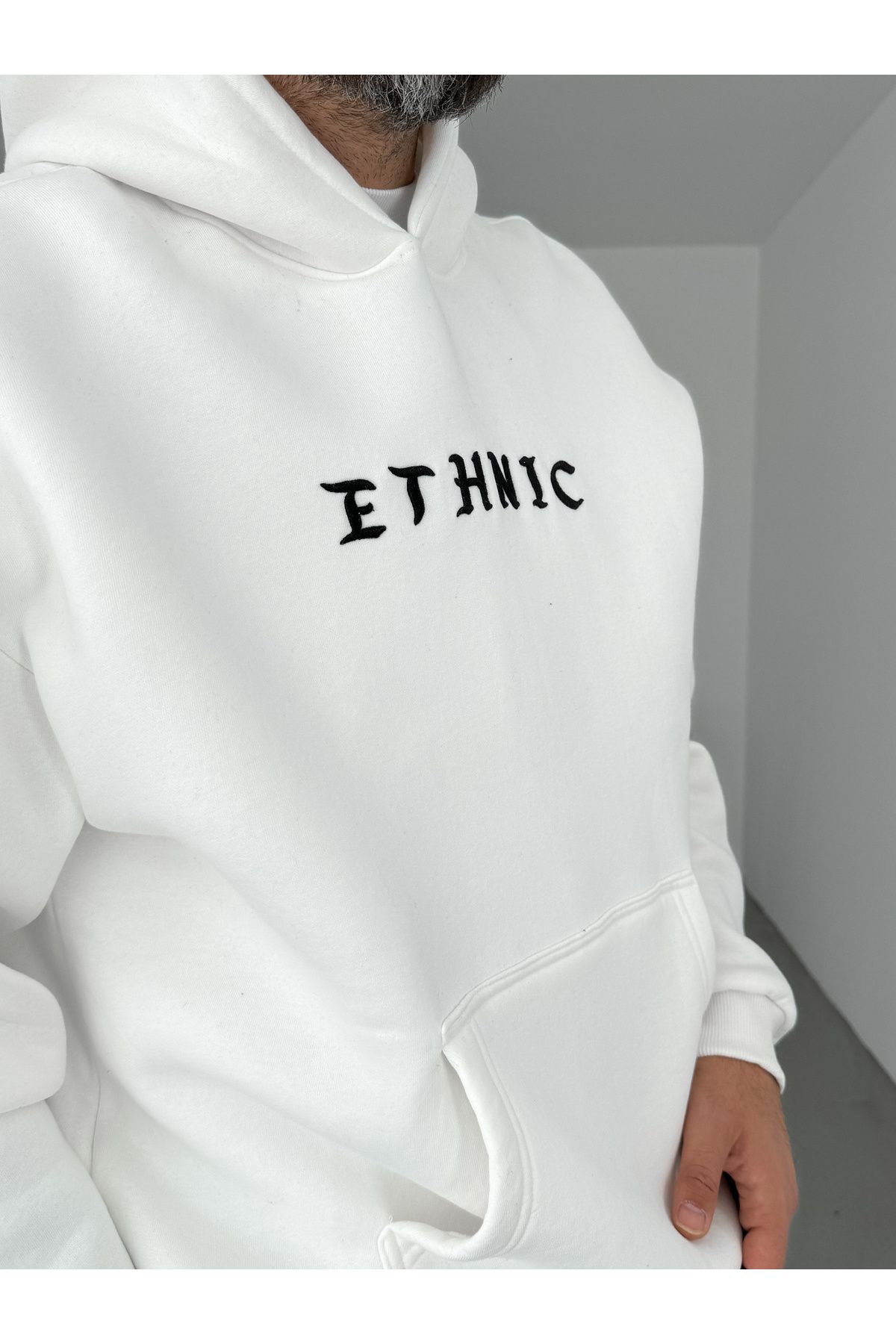 BYBASICMAN-White Ethnic Patchli Hooded Sweat B-2021 8