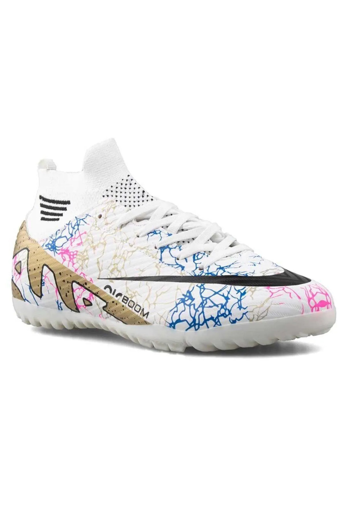 LALİGA Air Boom Model Halı Saha Ayakkabısı Beyaz/Altın/Desenli