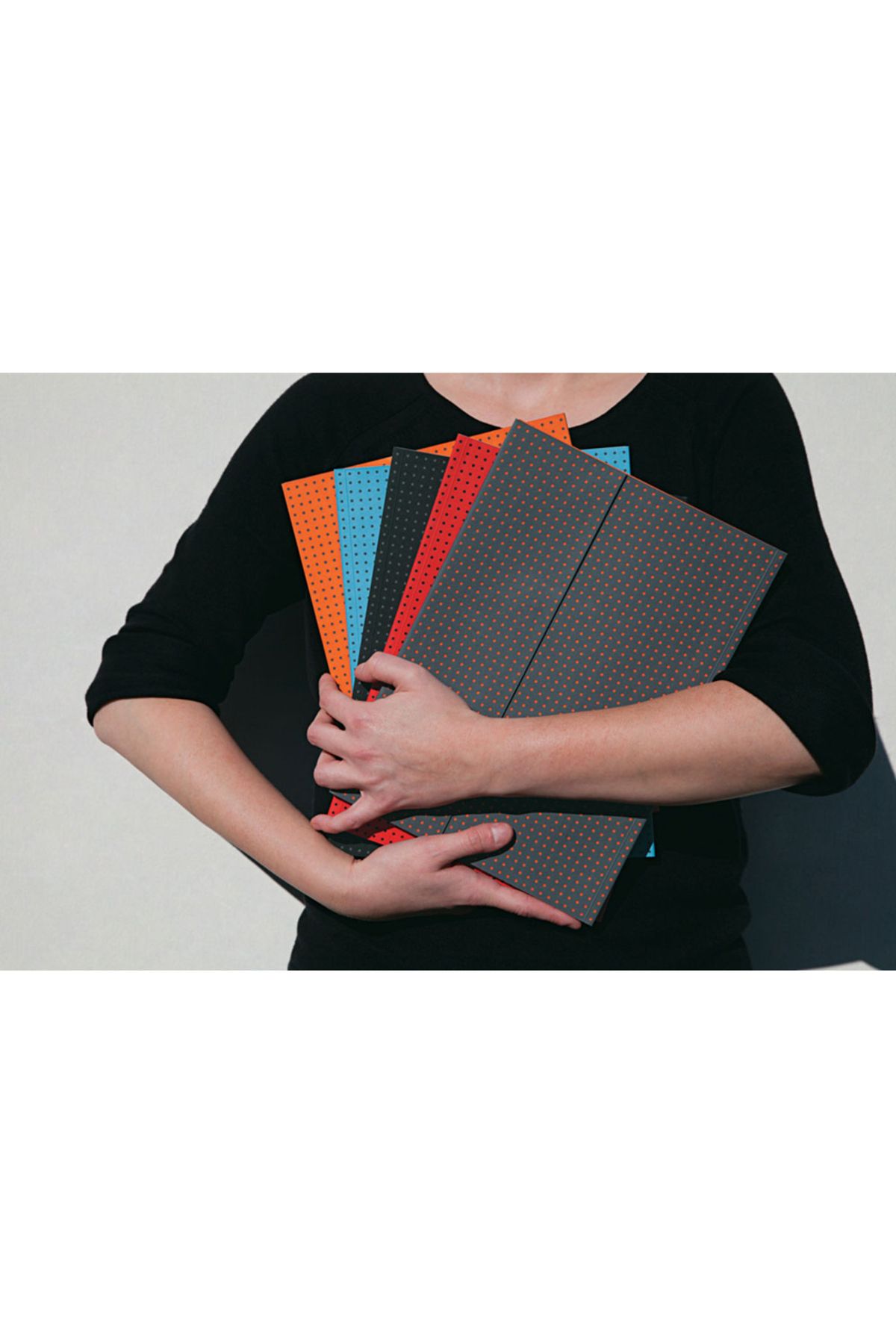 Paper-Oh-Circulo Grey on Orange A6 Unlined Wrap Closure 128 Pages 100gsm Notebook (Pack of 2) 6