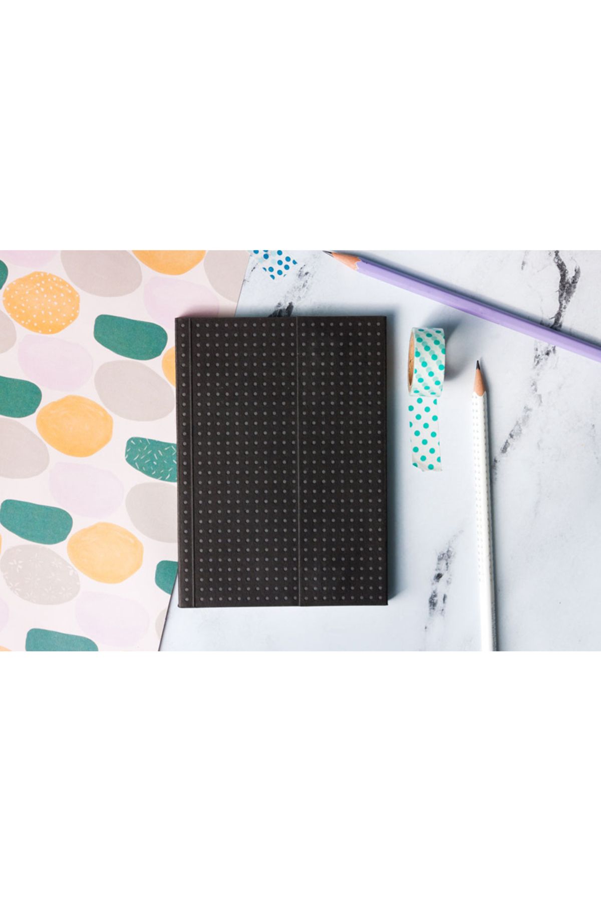 Paper-Oh-Circulo Black on Grey A6 Unlined Wrap Closure 128 Pages 100gsm Notebook (Pack of 2) 5