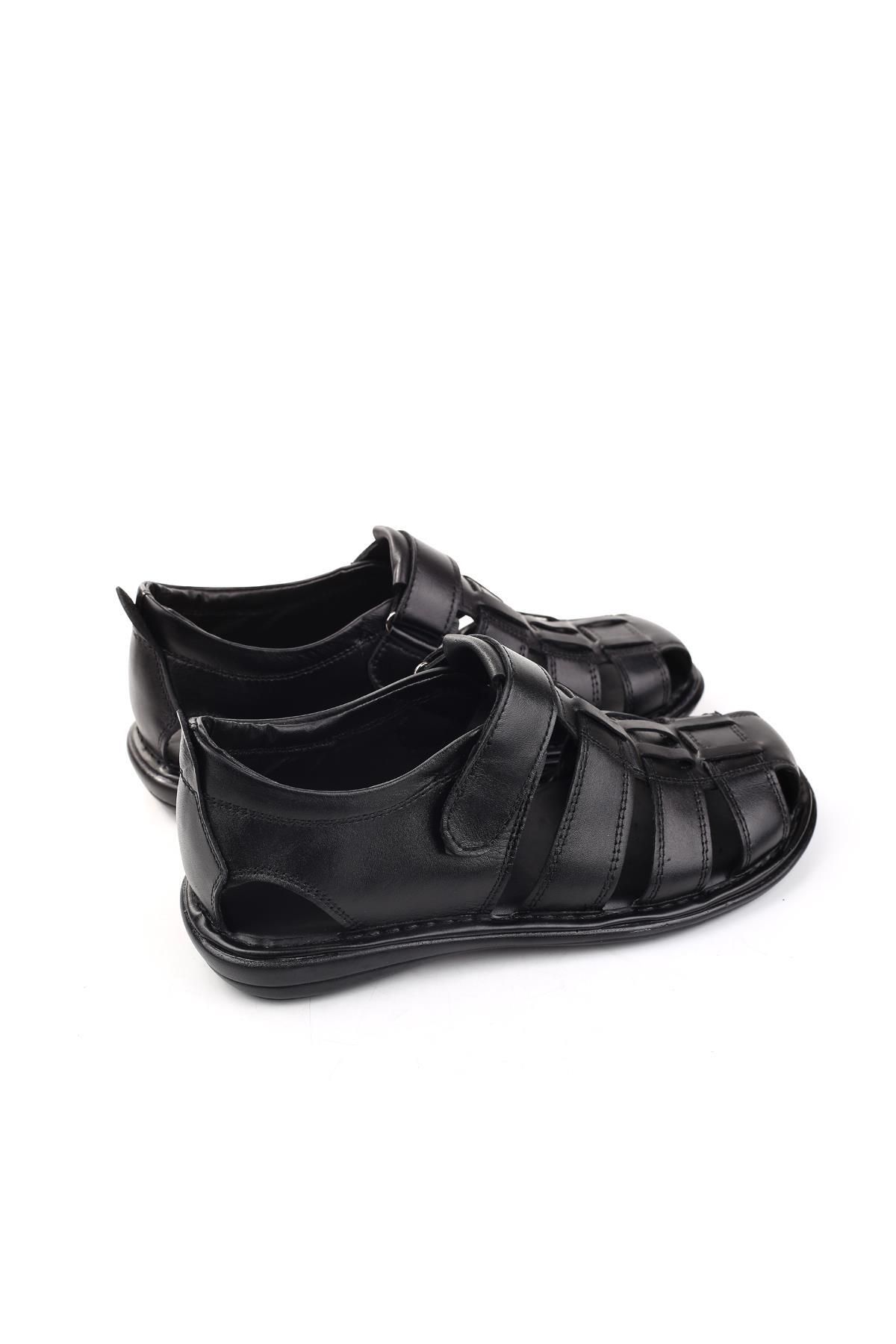 Castle Black-8520 Men's Leather Comfort Sandals 4