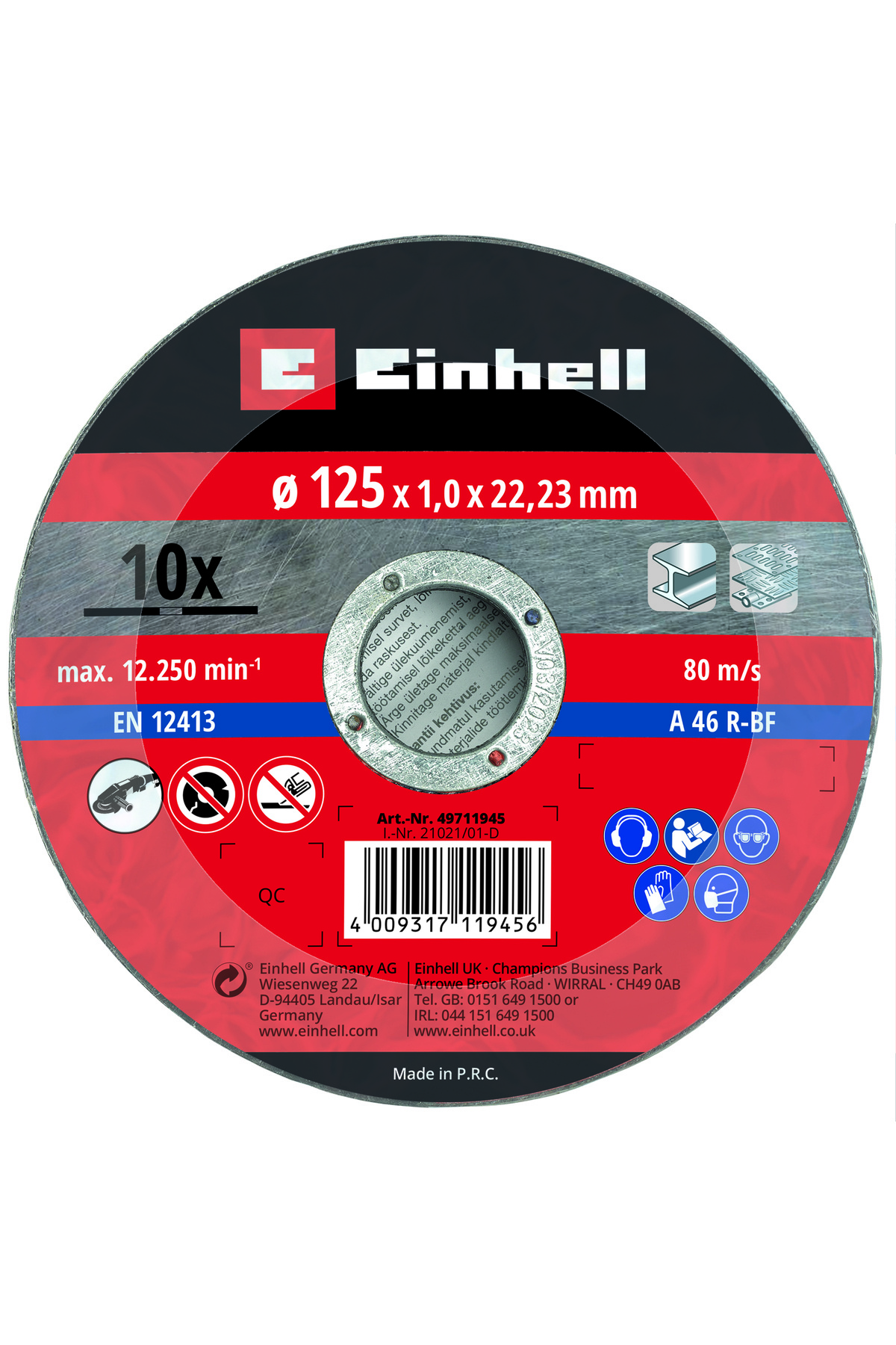 Einhell Orijinal 10 Parça Metal Kesici Disk Seti - 49711945