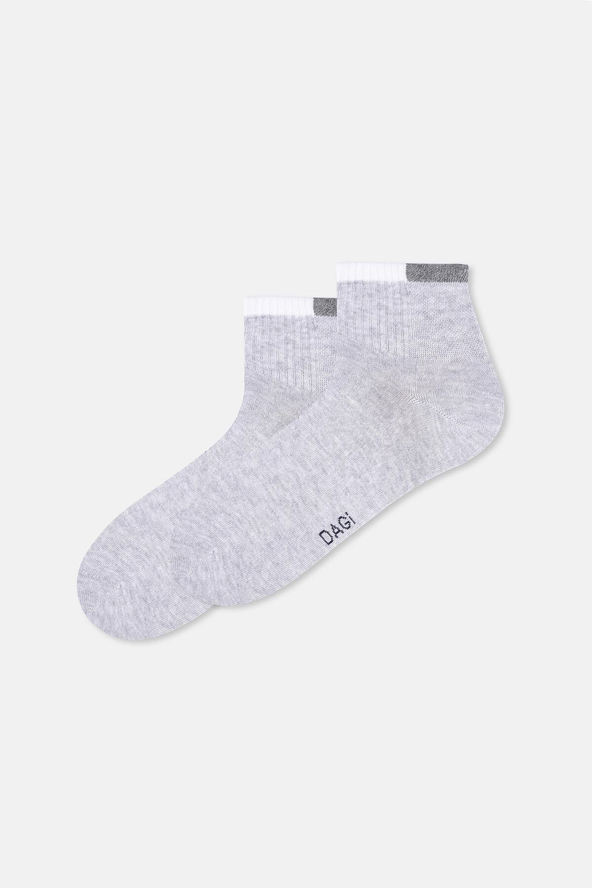 Dagi-White-Grey Melange Men's 2-Piece Sports Socks 2