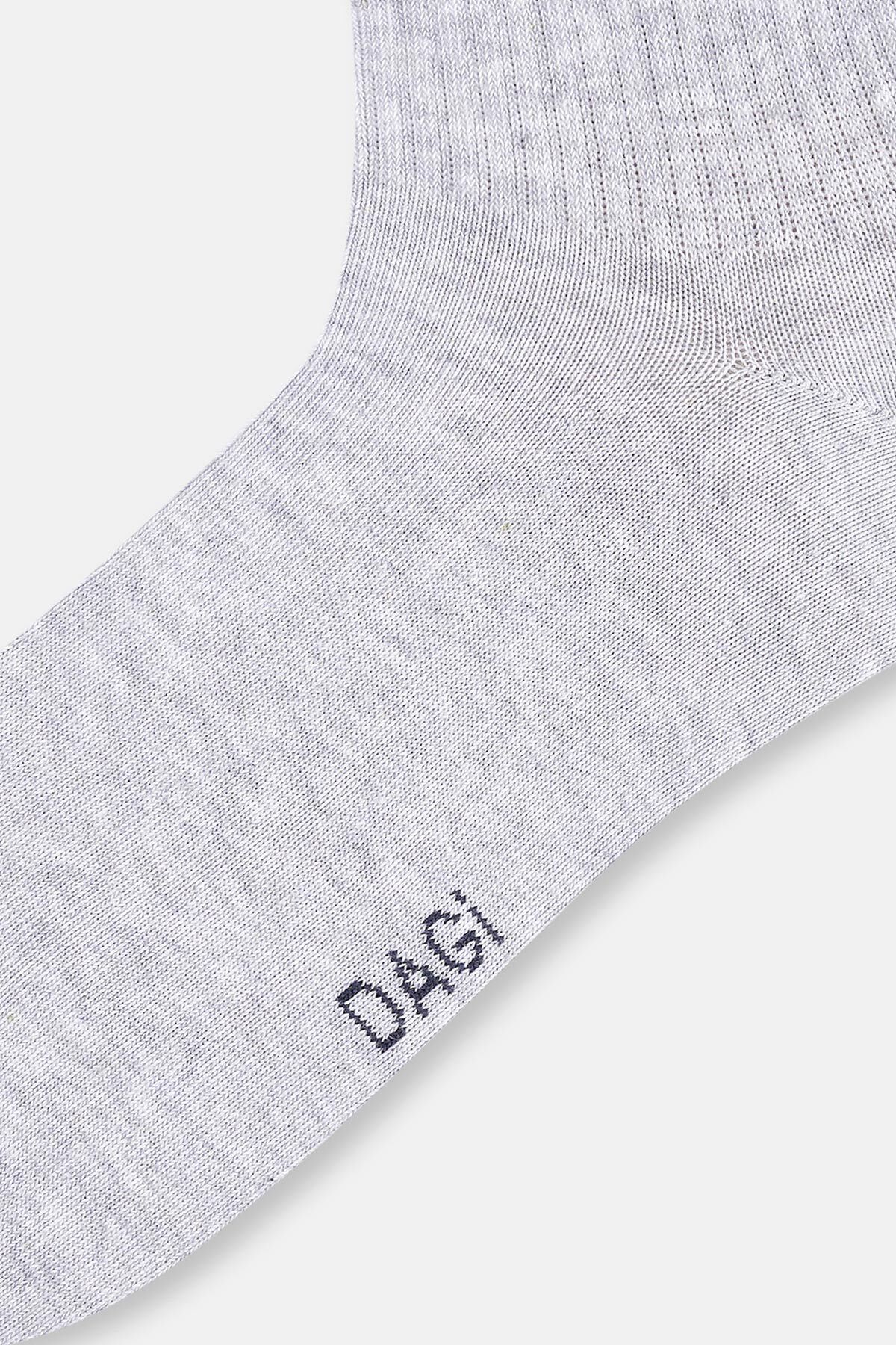 Dagi-White-Grey Melange Men's 2-Piece Sports Socks 3