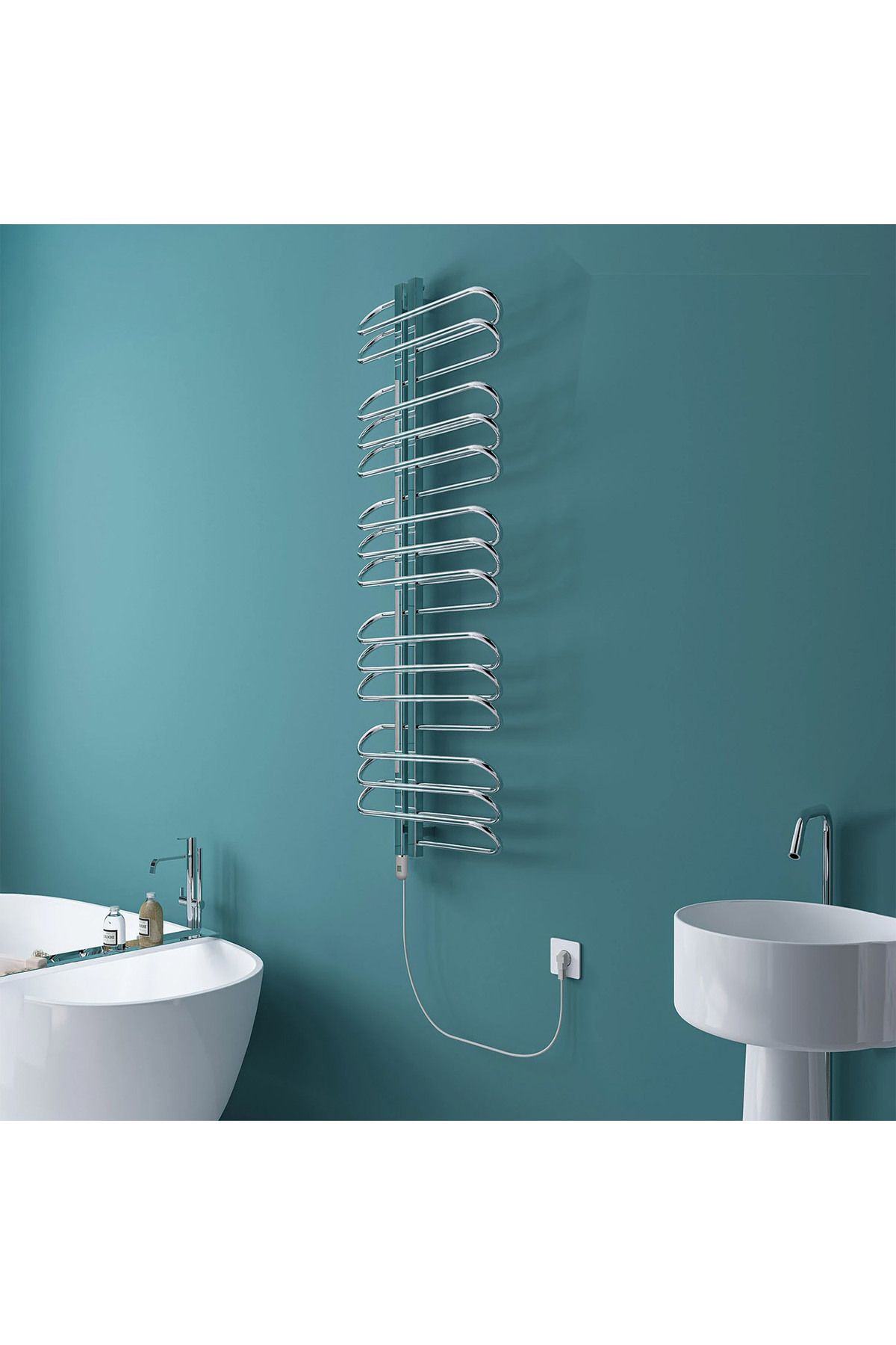 Hammam 1500x500mm Elektrikli Paslanmaz Çelik Parlak Havlupan Sağ Kollektör Bloom