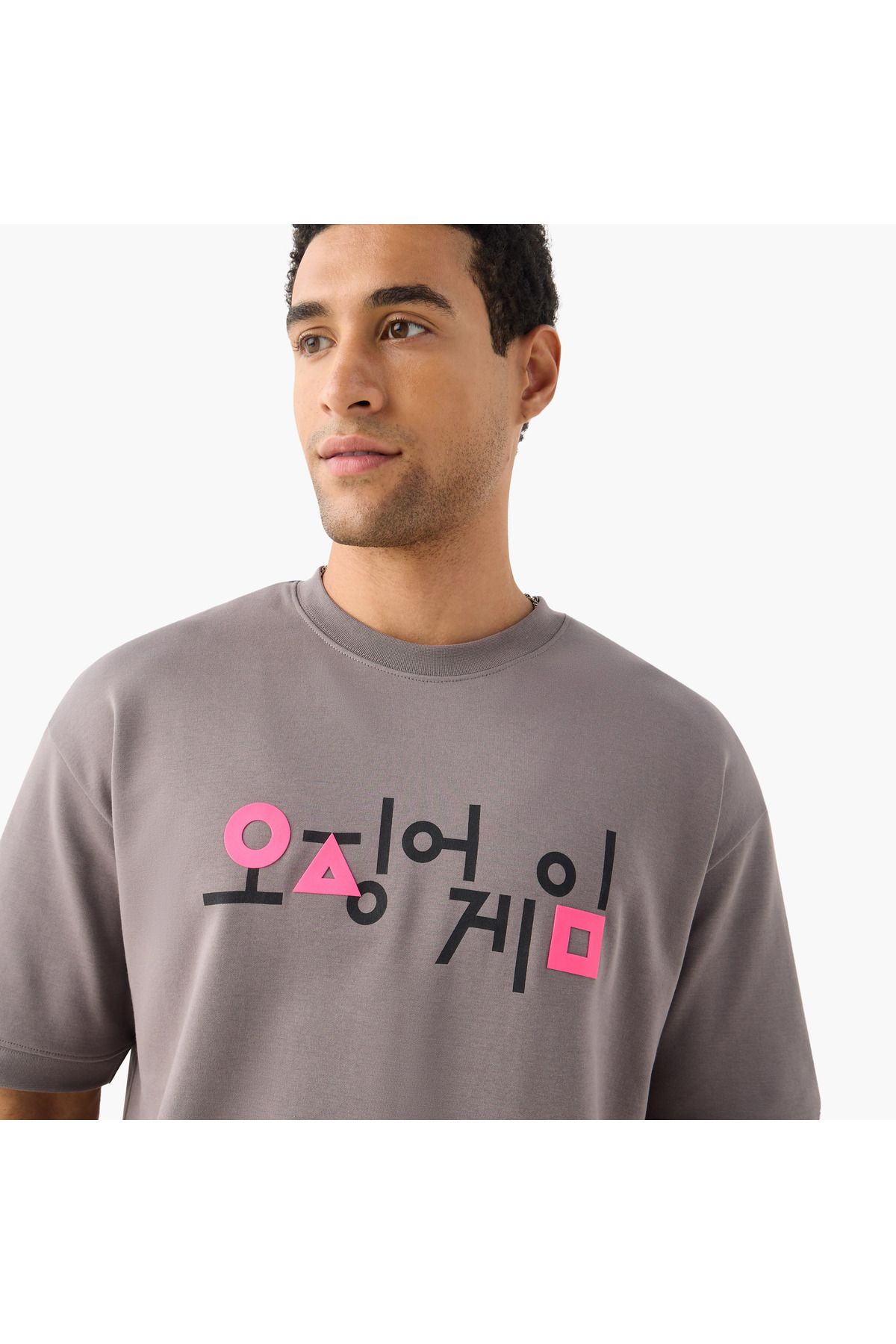 SP Characters-Squid Games Print Crew Neck T-shirt With Short Sleeves 3