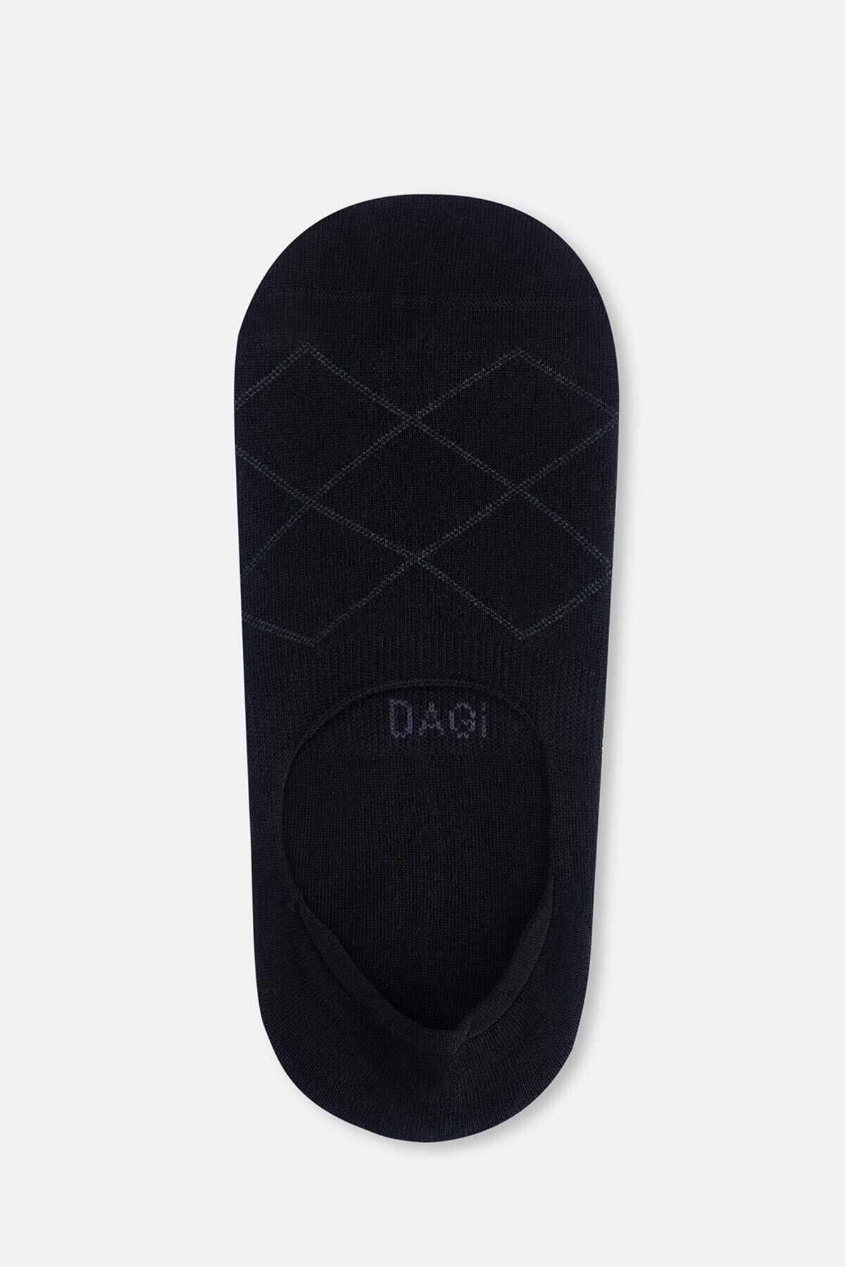 Dagi-Navy Blue-Black Men's 2-Piece Square Pattern Invisible Socks 2