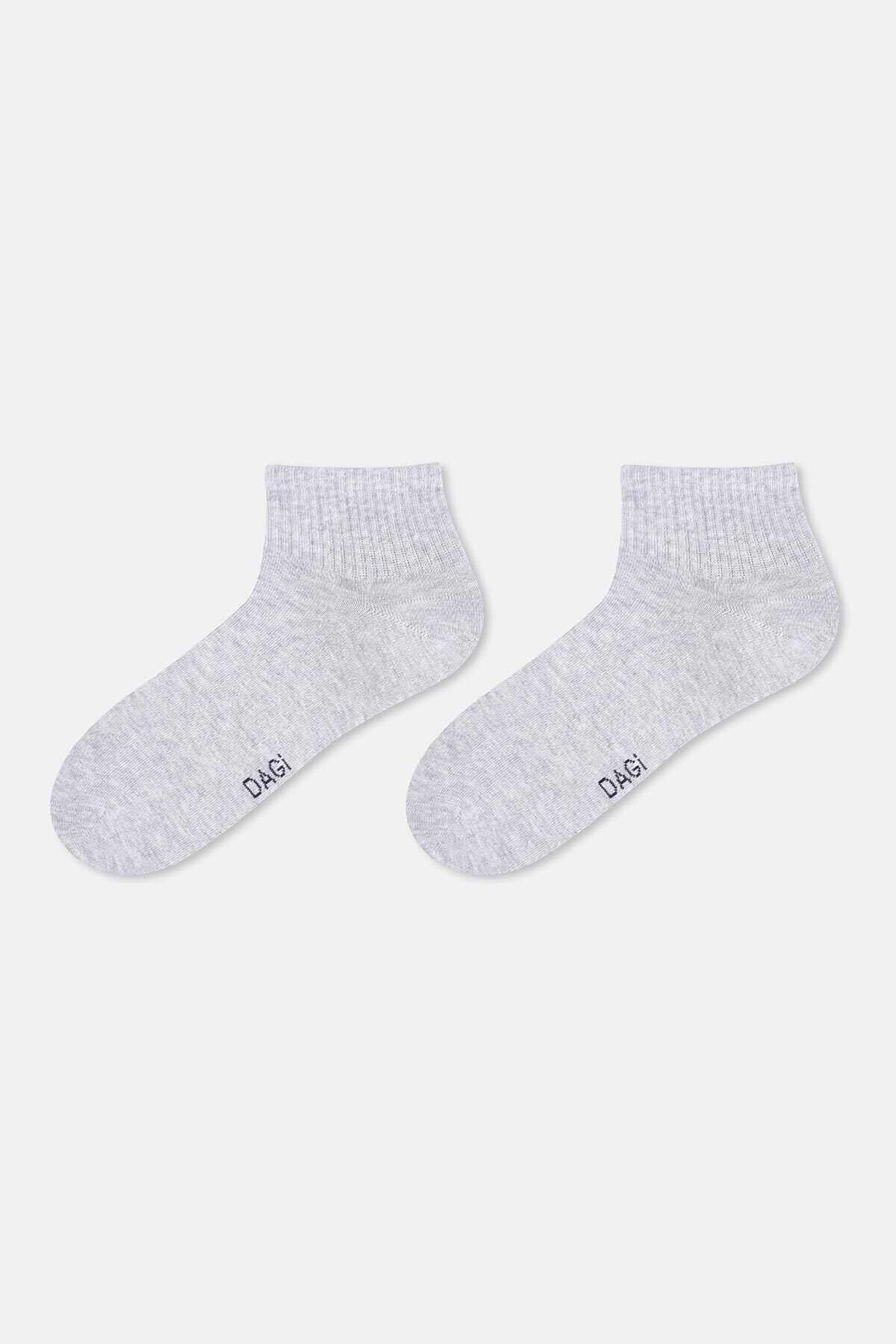 Dagi-White-Grey Melange Men's 2-Piece Sports Socks 4