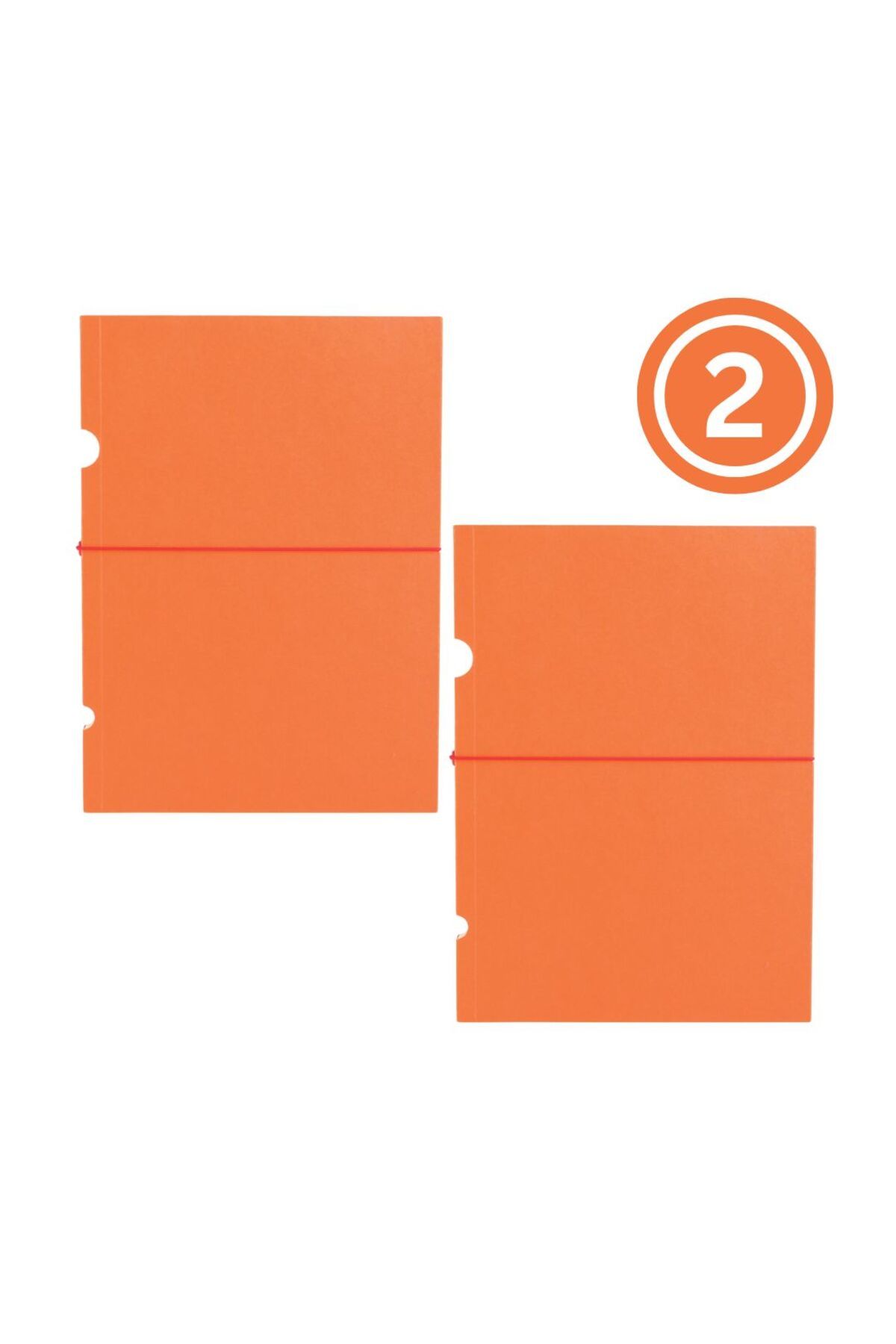 Paper-Oh-Buco Orange B7 Unlined Elastic Band Closure Notebook (Pack of 2) 1