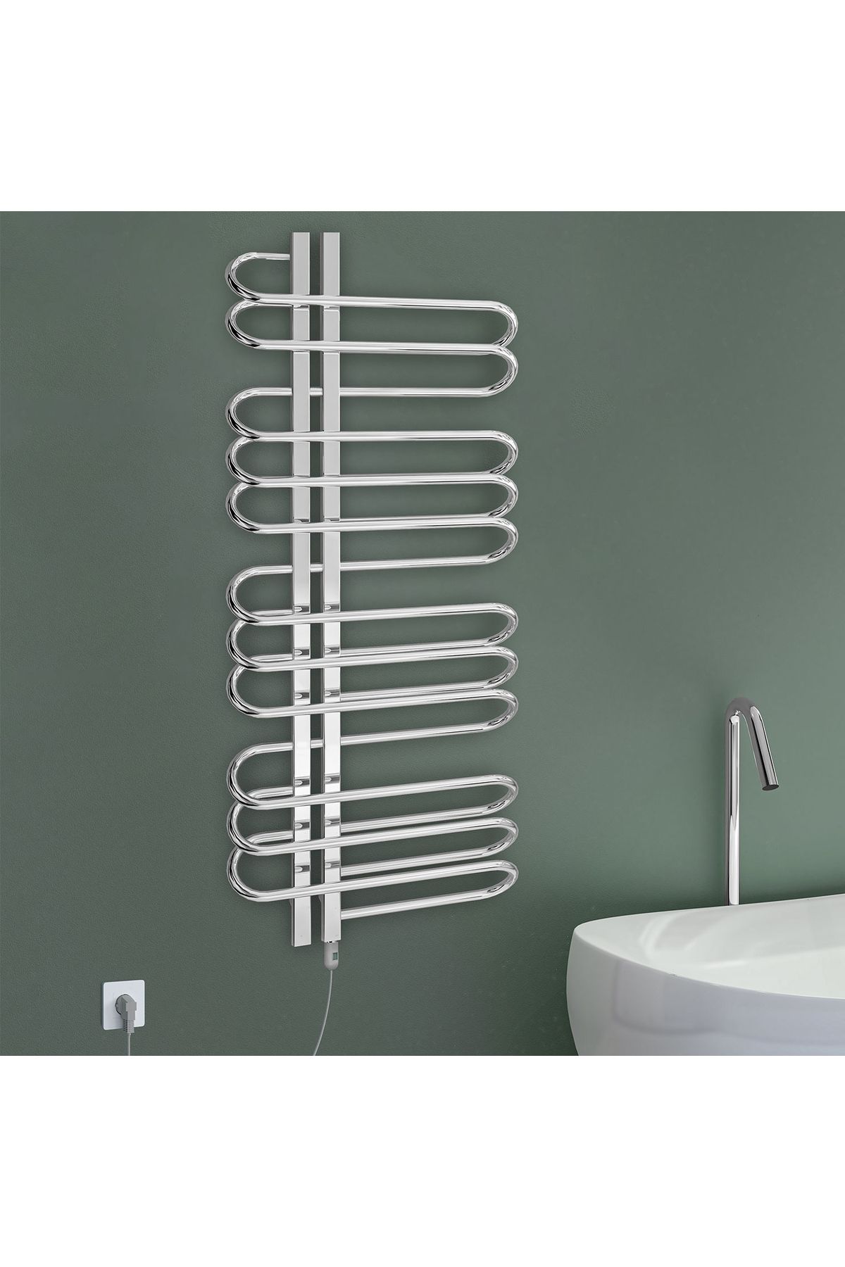Hammam 1200x500mm 500W Paslanmaz Çelik Elektrikli Havlupan Bloom Sağ Kollektör