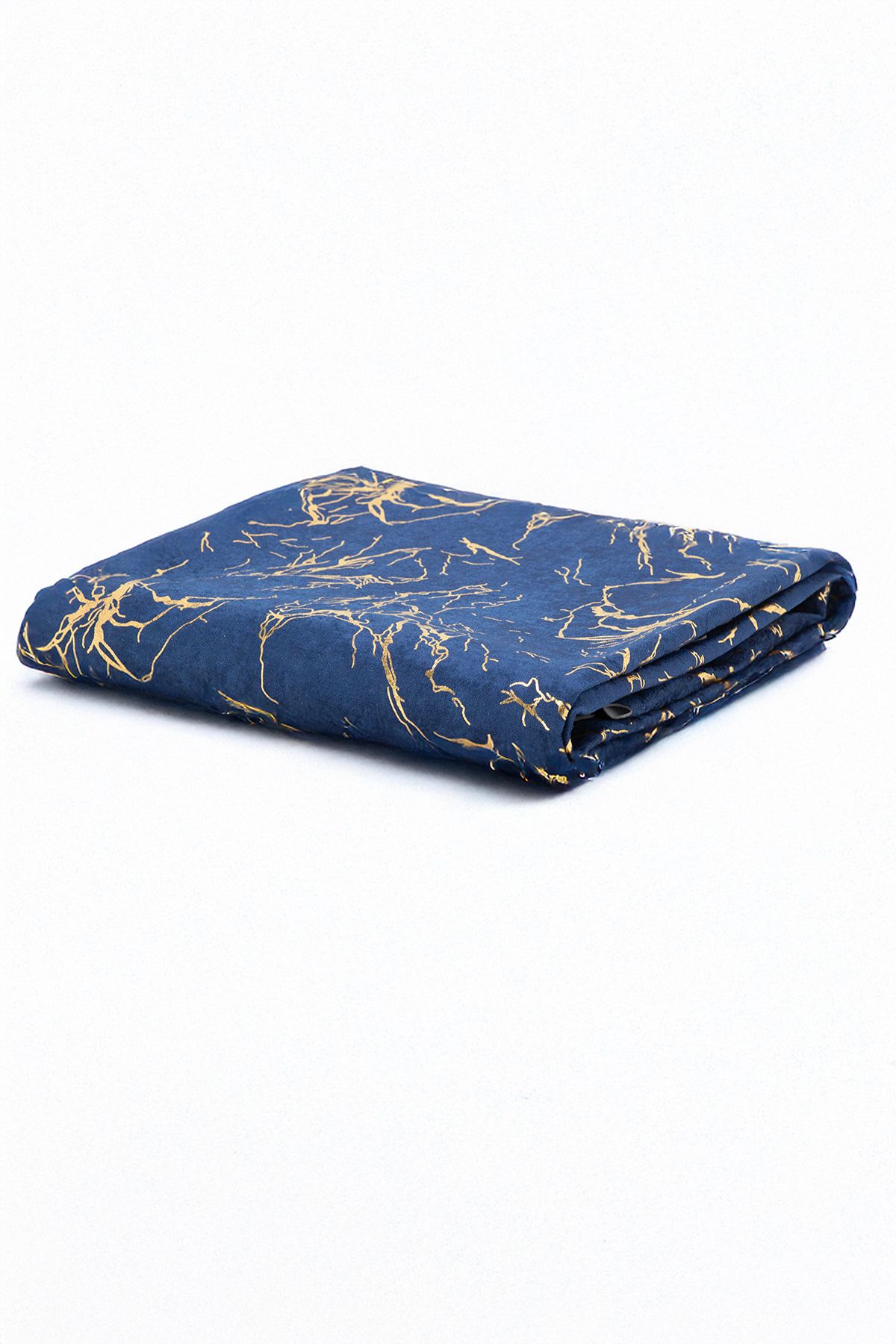 FAVORA-Marble Patterned Gold Leaf Sponge Sofa - Sofa Bed Cover 160X210 - Navy Blue 4