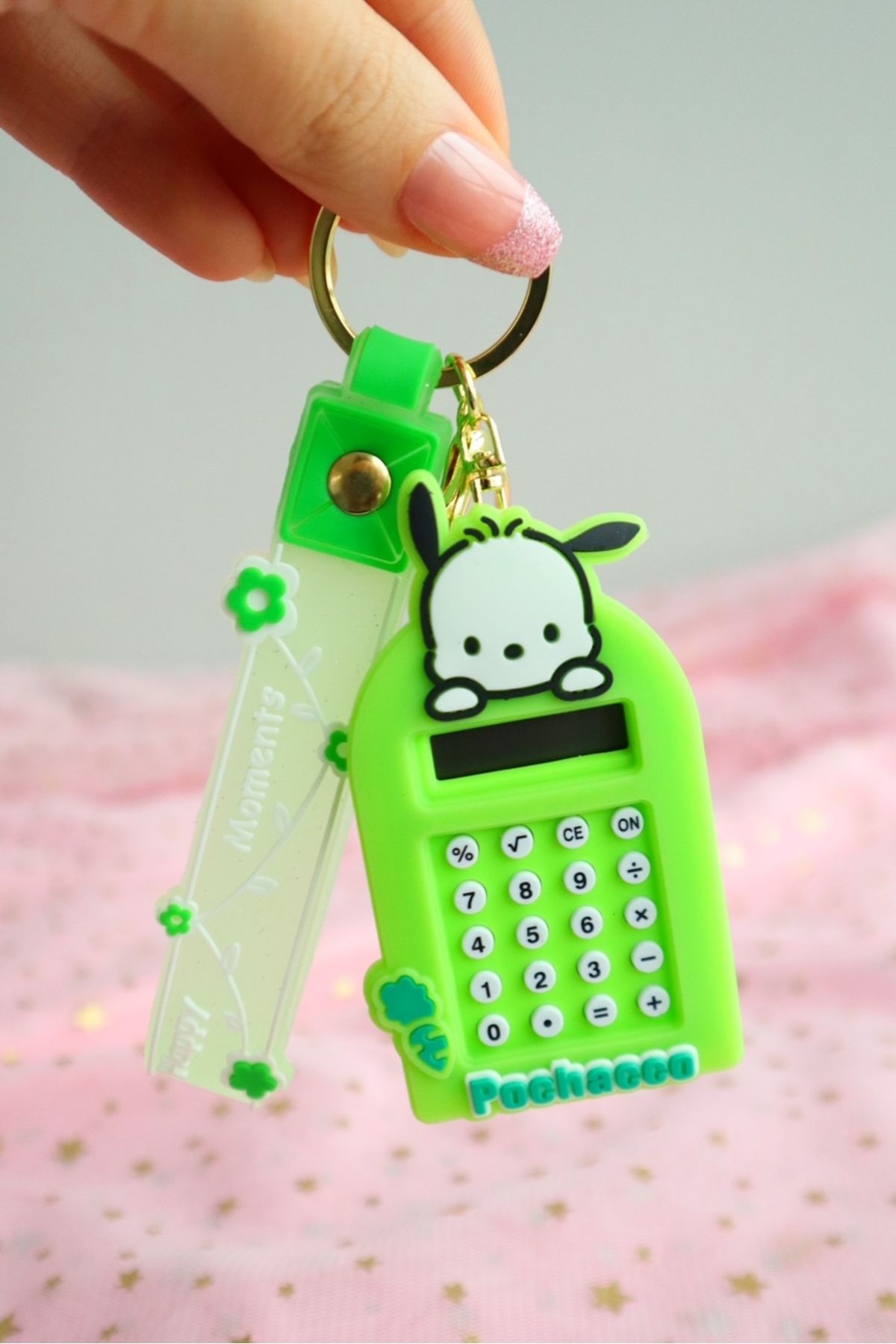 EFBUTİK-Green Pachacco Keychain with Calculator 1