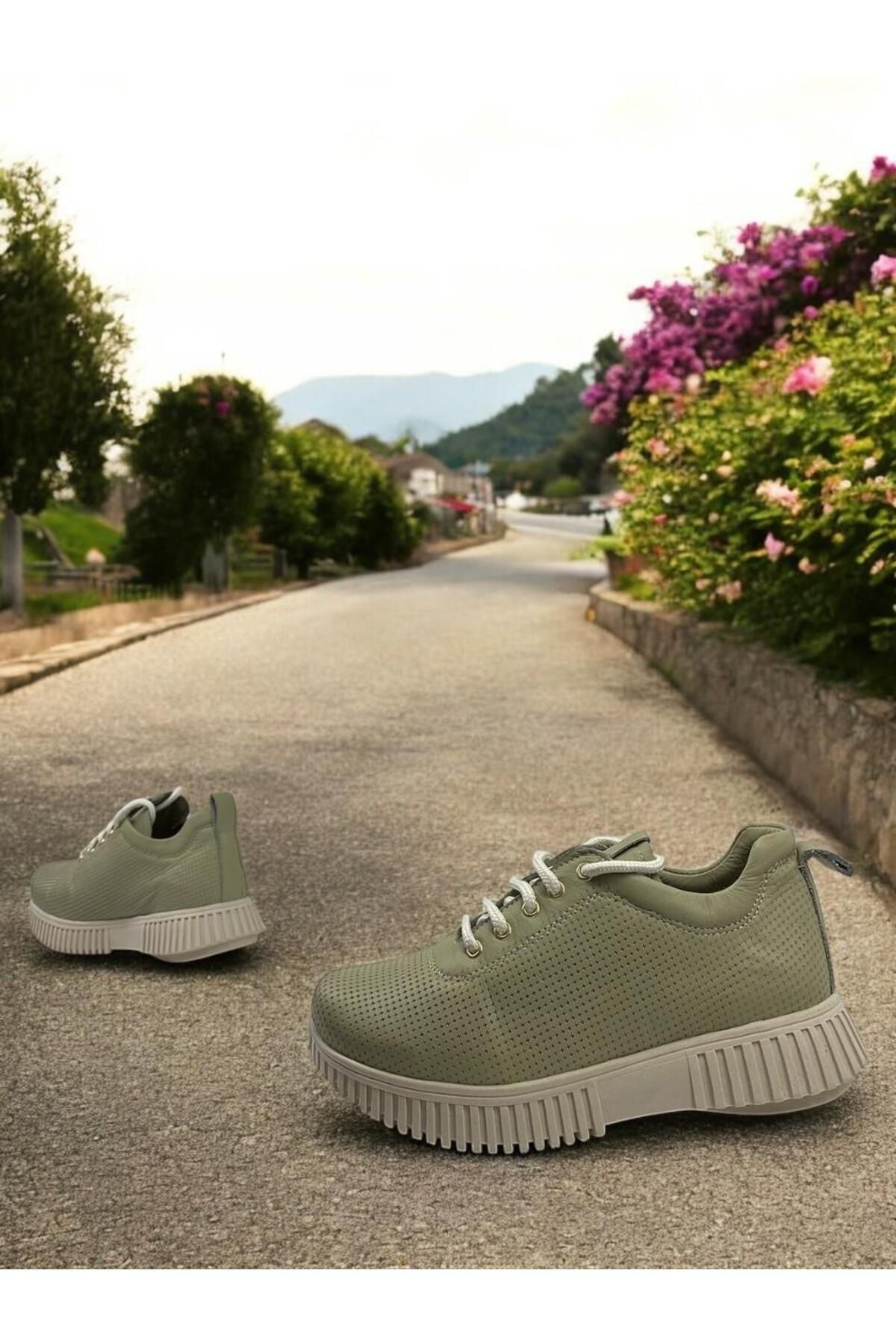 Mammamia-Women's Sneaker - Scorpion Water Green, Taciri Leather, Full Orthopedic, Day Use Shoes 5