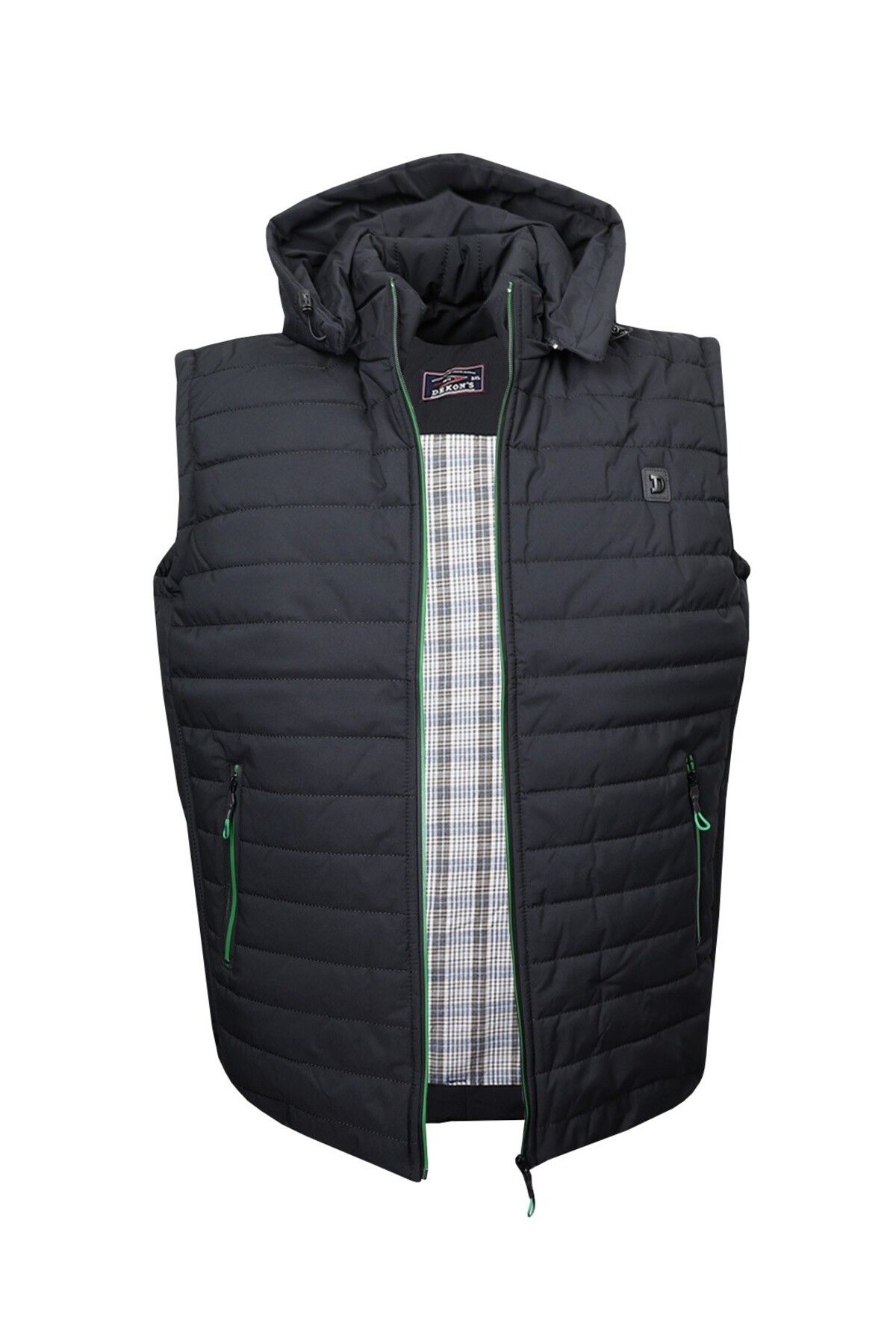 tambattal-Plus Size Padded Black Sports Vest No Tech 1
