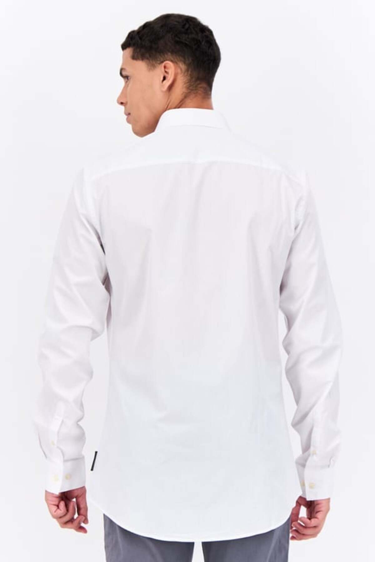 French Connection-Men 2 Pcs Regular Fit Plain Long Sleeves Casual Shirt, White 3