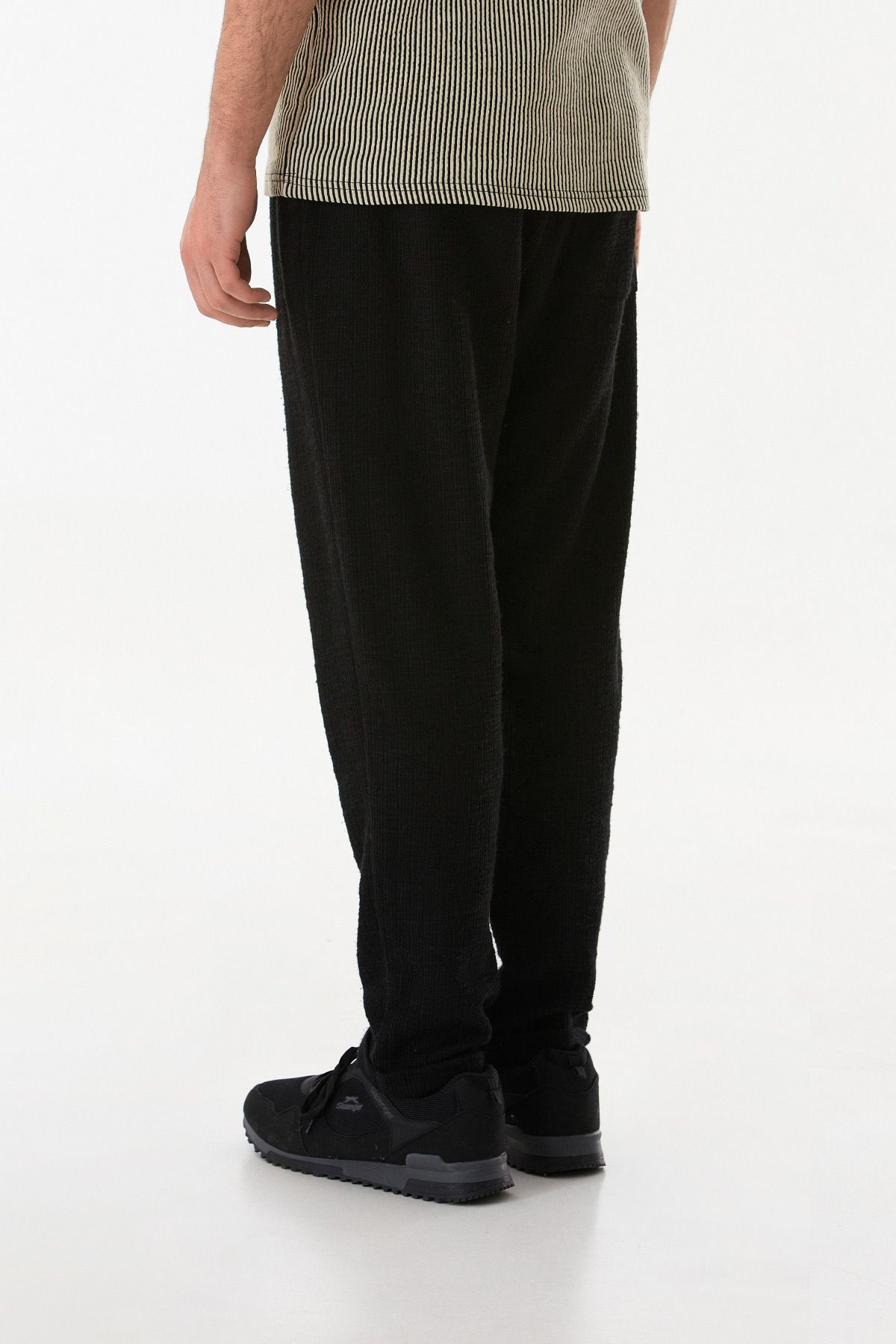 Fulla Moda-Παντελόνι Jogger με κορδόνι με δεμένη μέση 3