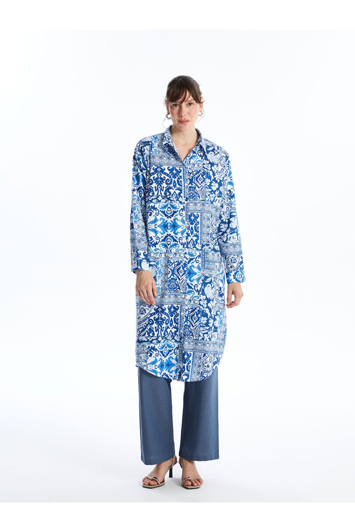 LC Waikiki Yeni Sezon Desenli Kadin Gomlek Tunik - S4JJ09Z8