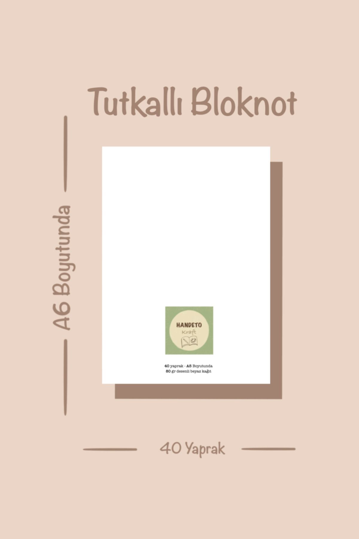 Handeto Kraft-Winter Themed A6 Unlined Notebook, Santa Claus Memo Pad Notepad, Check Pluck with Glue 8