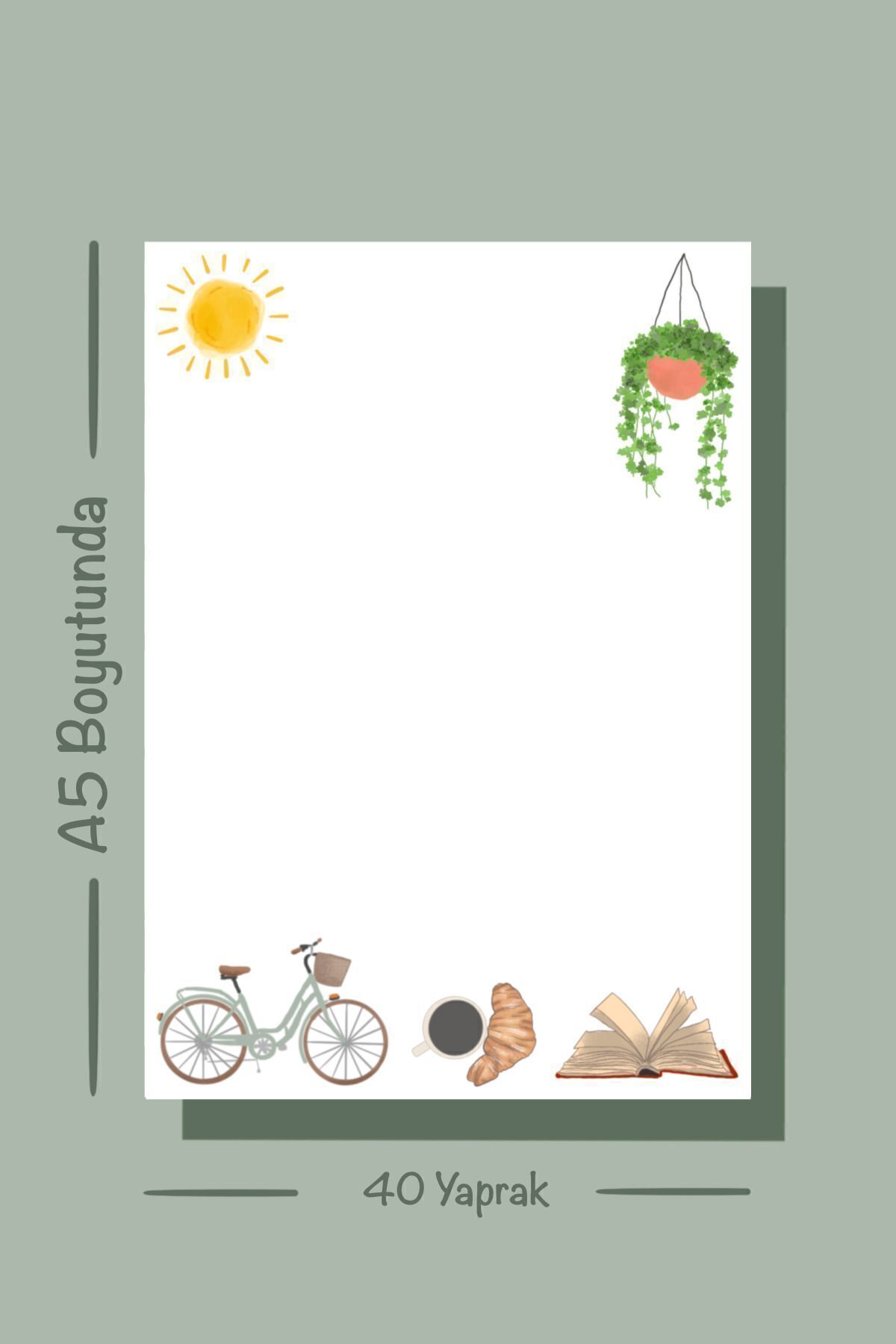 Handeto Kraft-لوحة ملاحظات مقاس A5 بتصميم الدراجة - دفتر ملاحظات قابل للفحص مع لوحة مذكرة غراء ودفتر ملاحظات غير مبطن 6